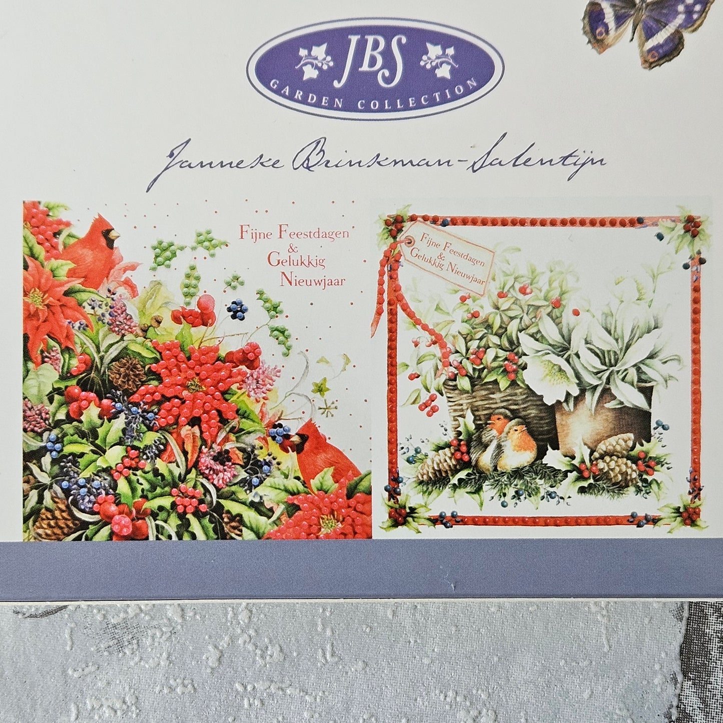Diamond painting kerstkaarten - Roodborstje en bloemen