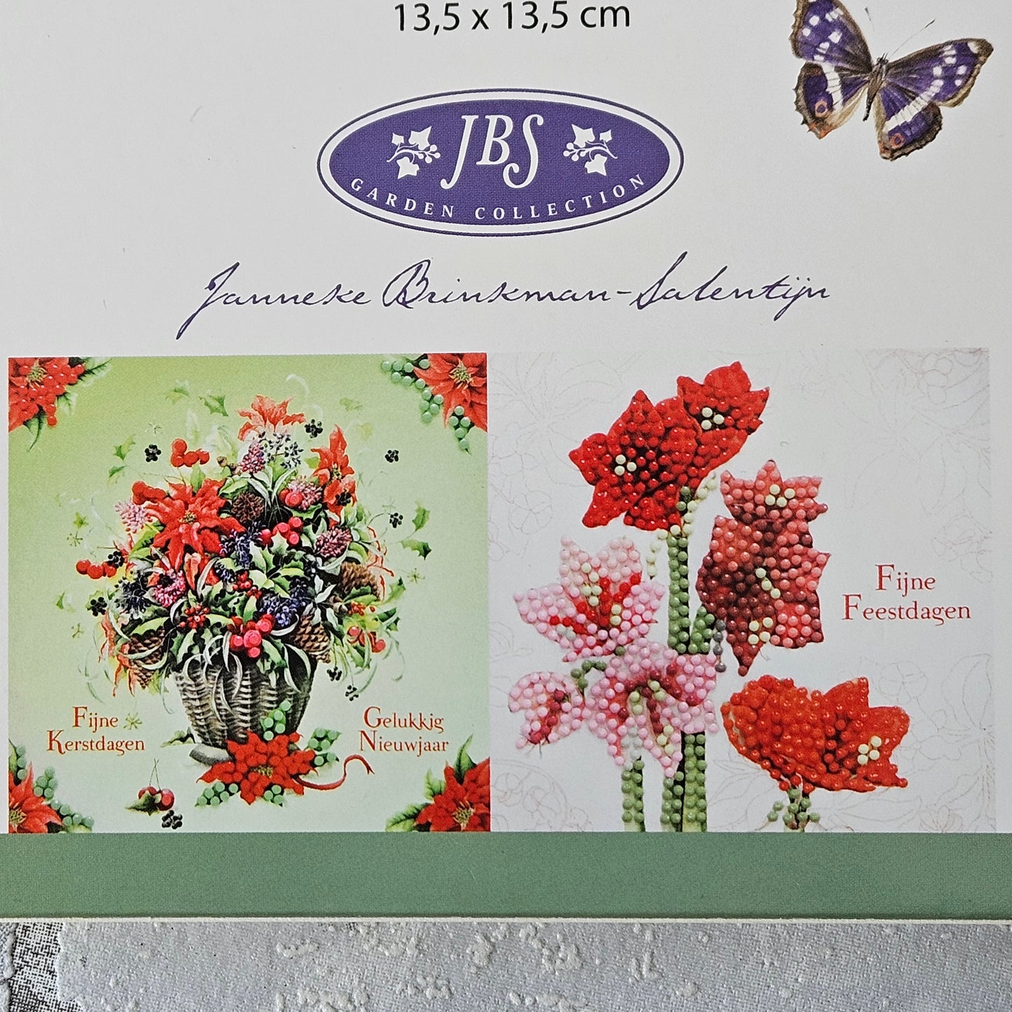 Diamond painting kerstkaarten - Bloemen