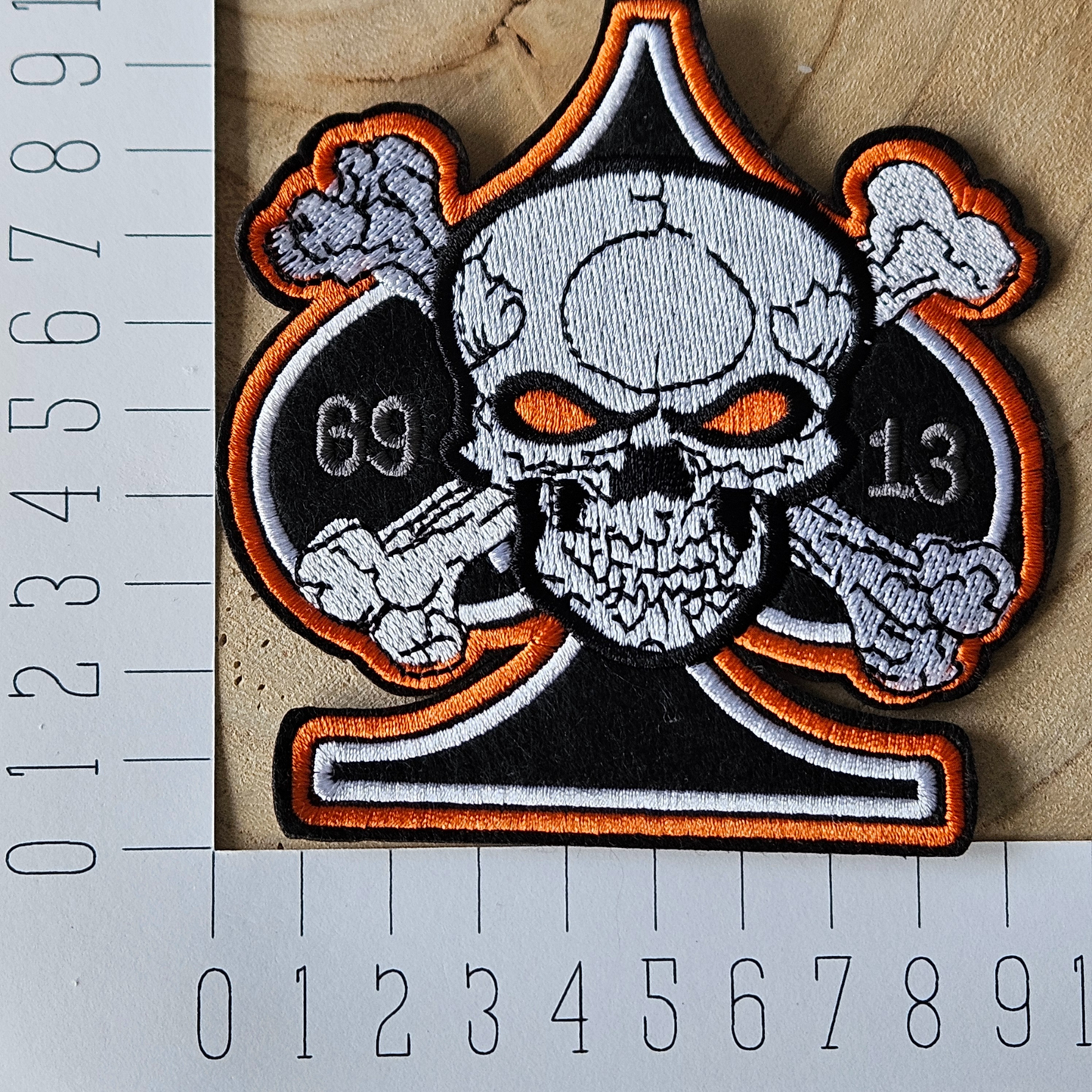 Strijk embleem - Iron on Patch - Schoppen Schedel