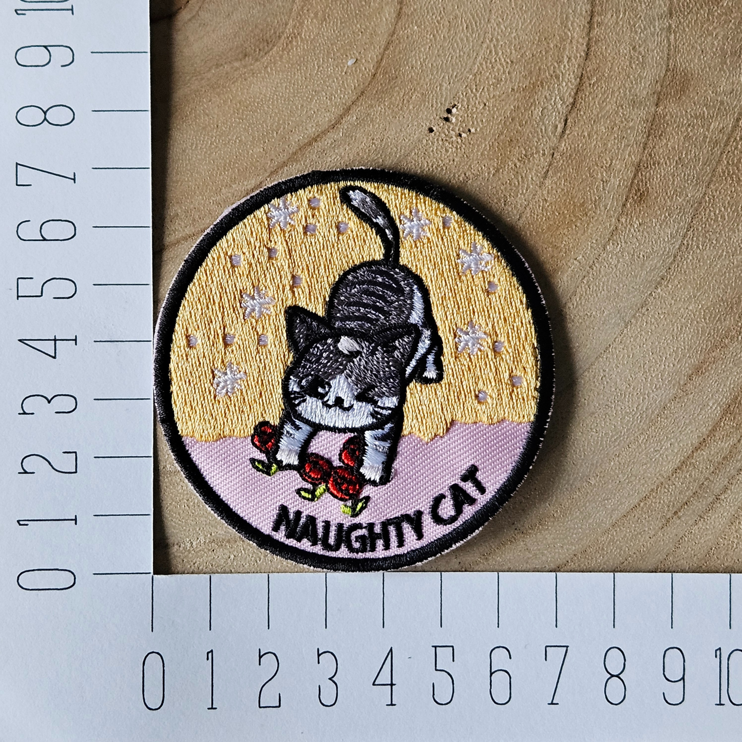 Strijk embleem - Iron on Patch - Naughty cat