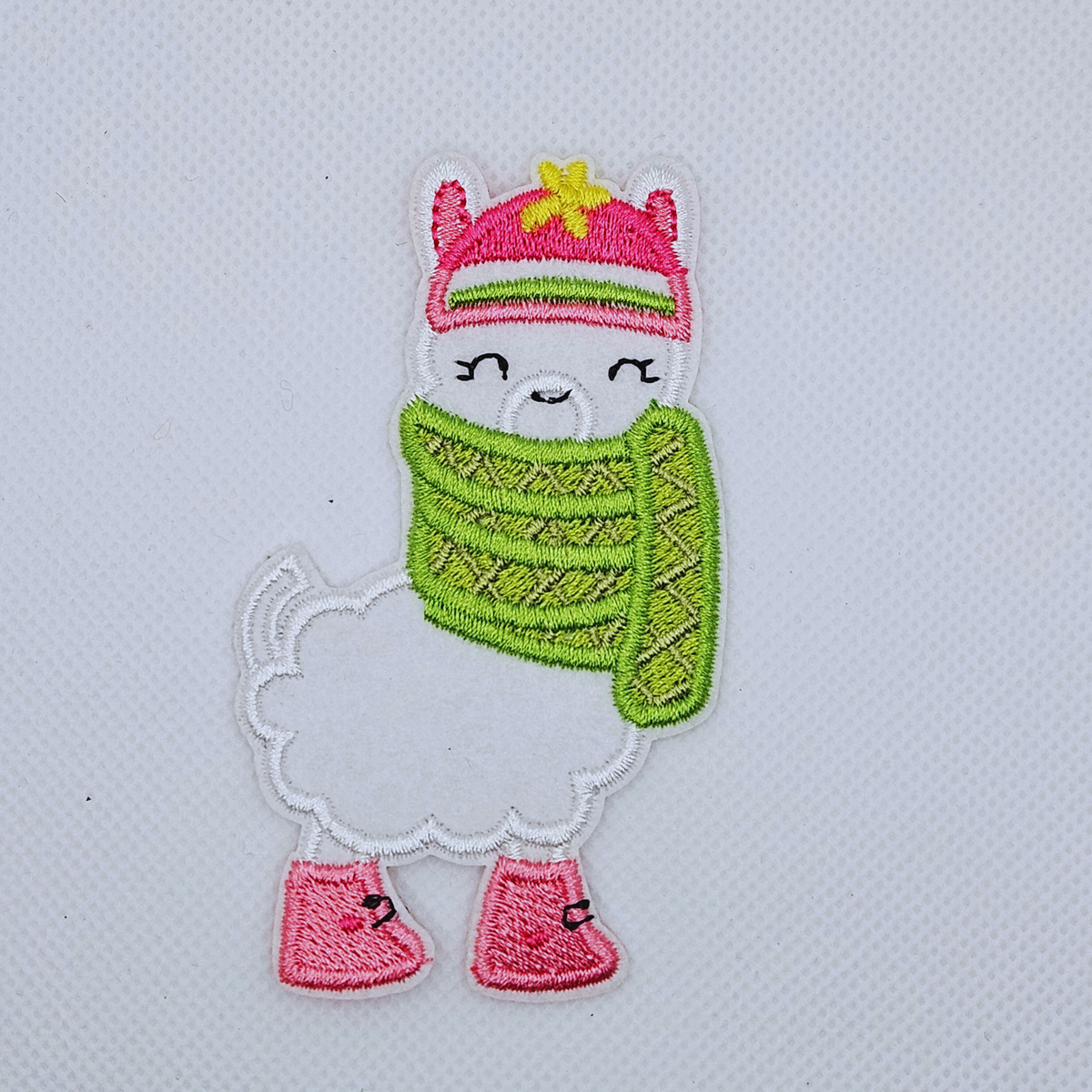 Strijk embleem - Iron on Patch - Alpaca met sjaal