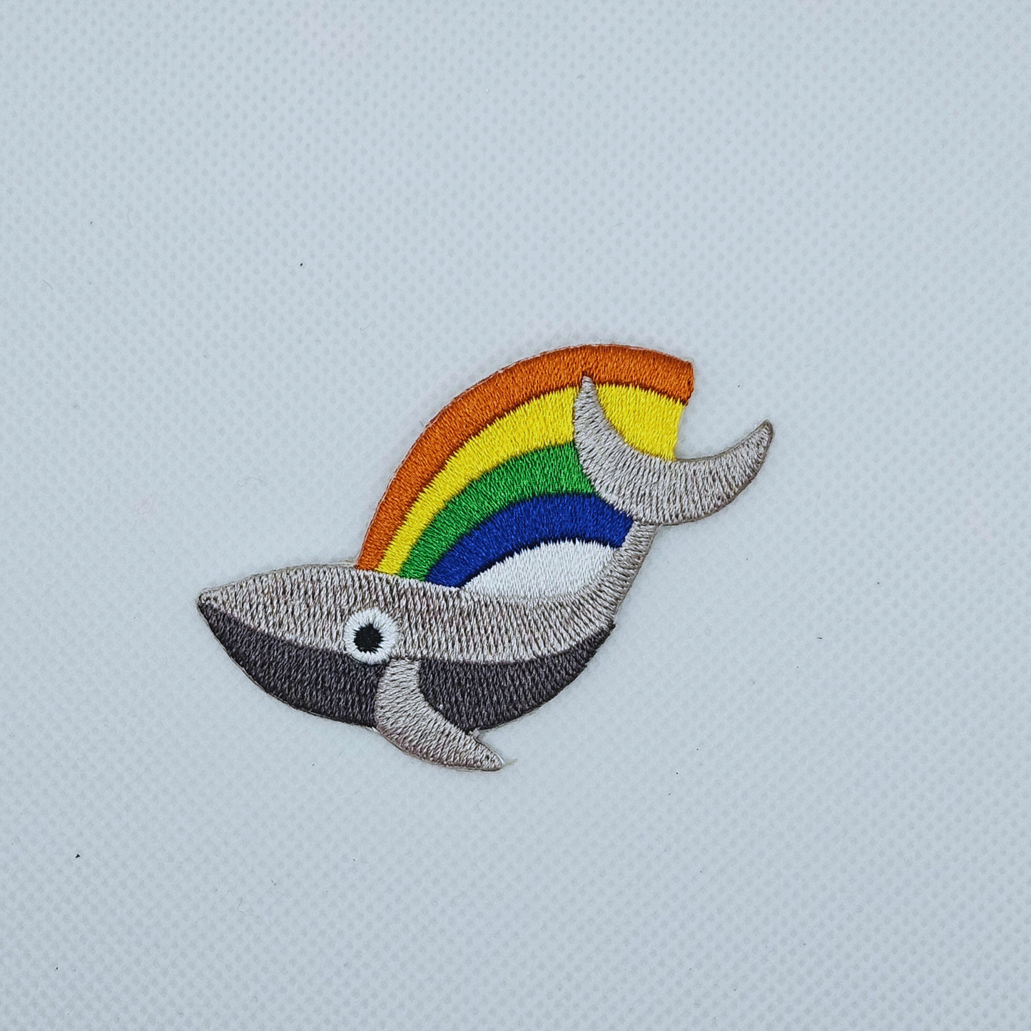 Strijk embleem - Iron on Patch - Walvis met regenboog