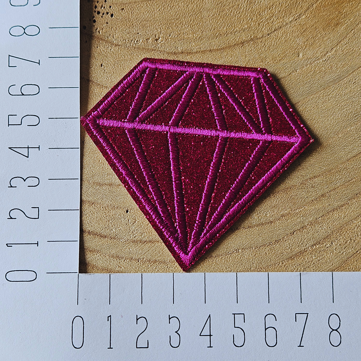 Strijk embleem - Iron on Patch - Diamant Roze