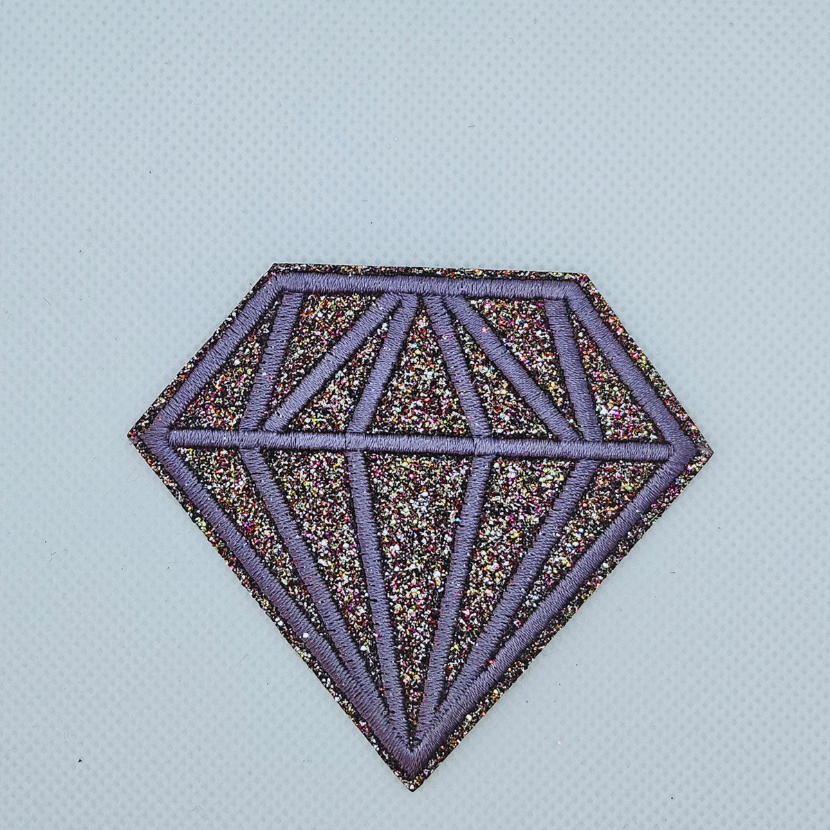 Strijk embleem - Iron on Patch - Diamant Bruin/grijs