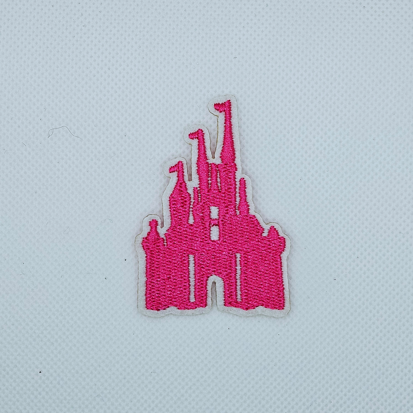Strijk embleem - Iron on Patch - Roze kasteel