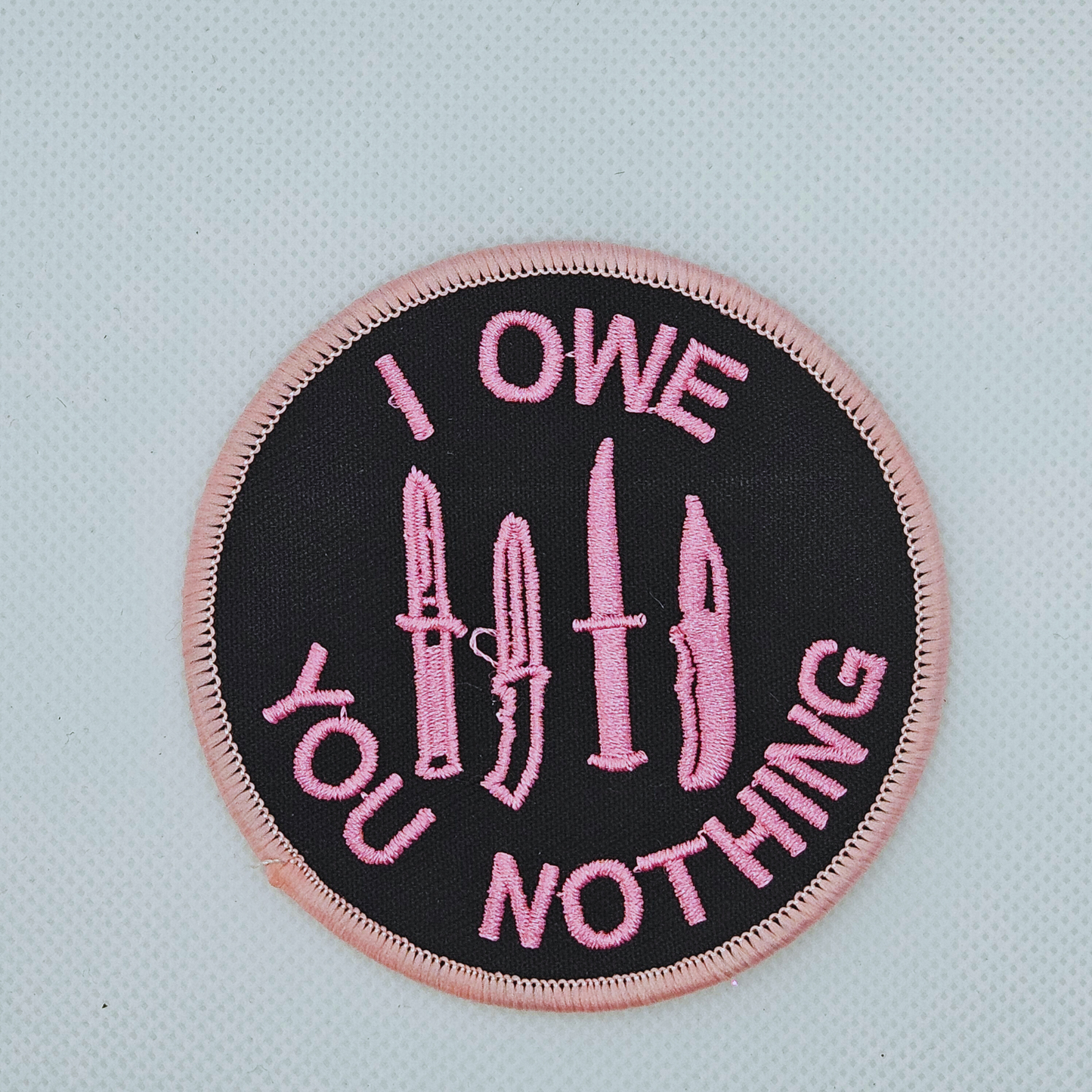 Strijk embleem - Iron on Patch - I owe you nothing