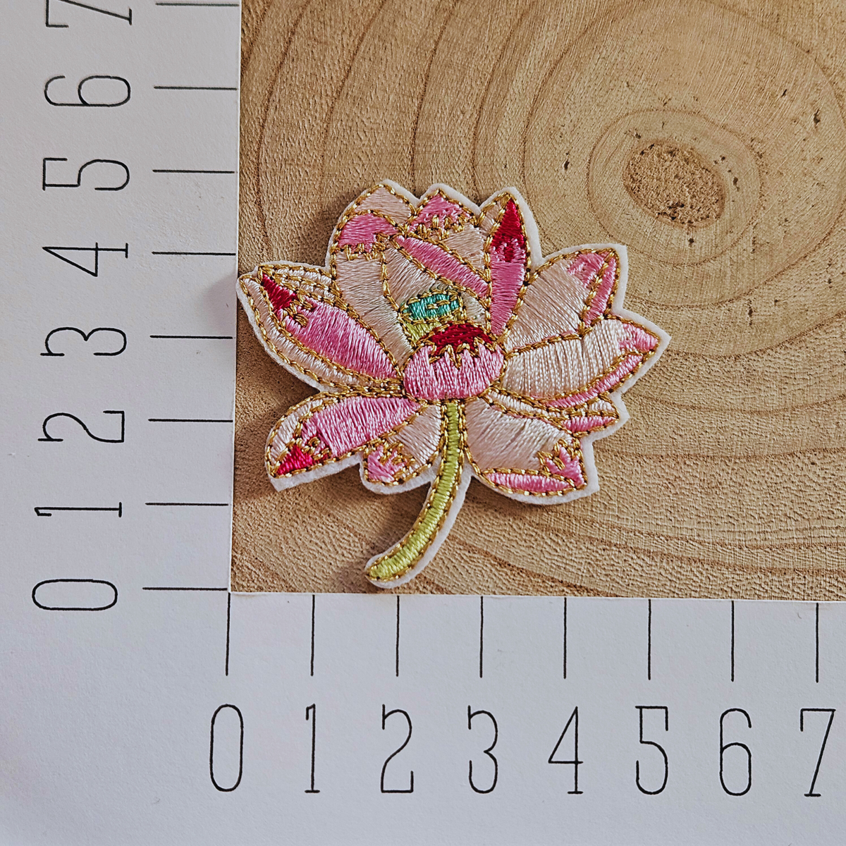 Strijk embleem - Iron on Patch - Roze waterlelie