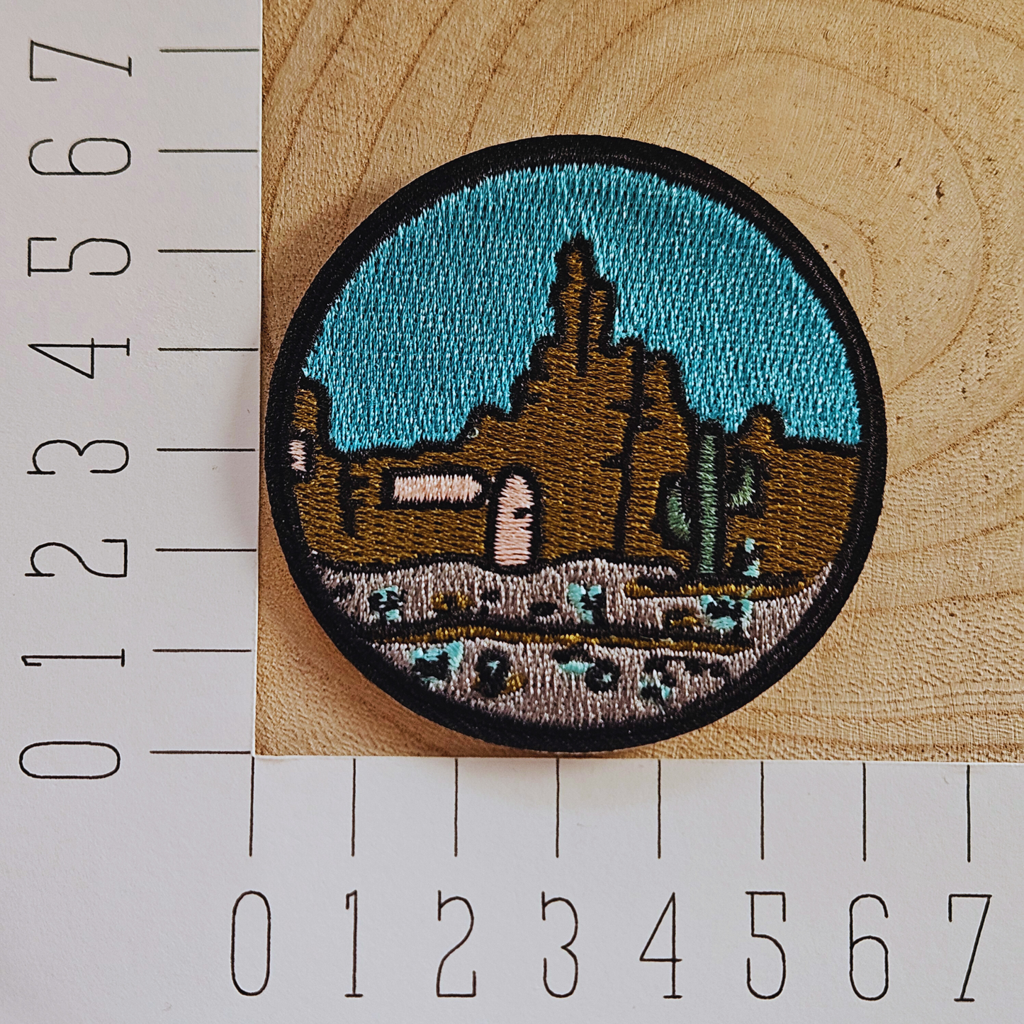 Strijk embleem - Iron on Patch - Woestijn stadje