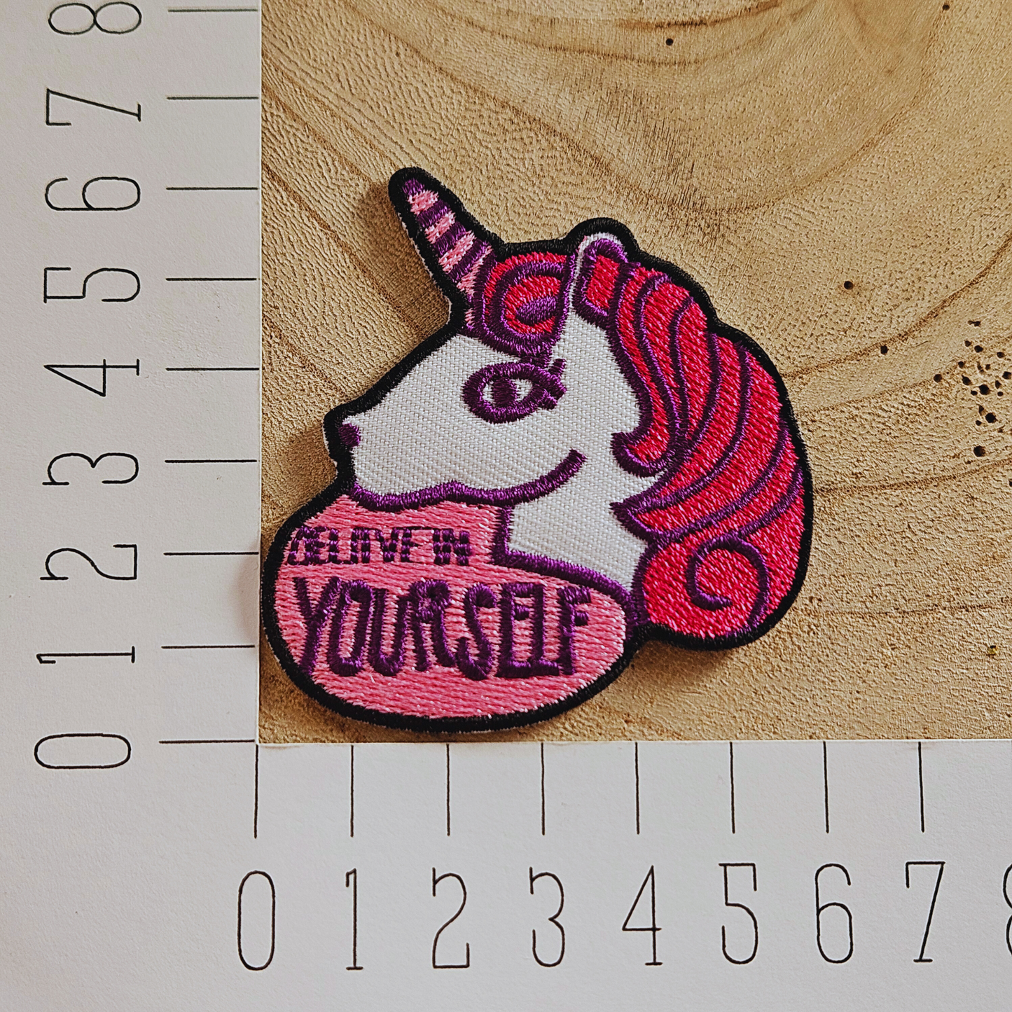 Strijk embleem - Iron on Patch - Eenhoorn believe in yourself