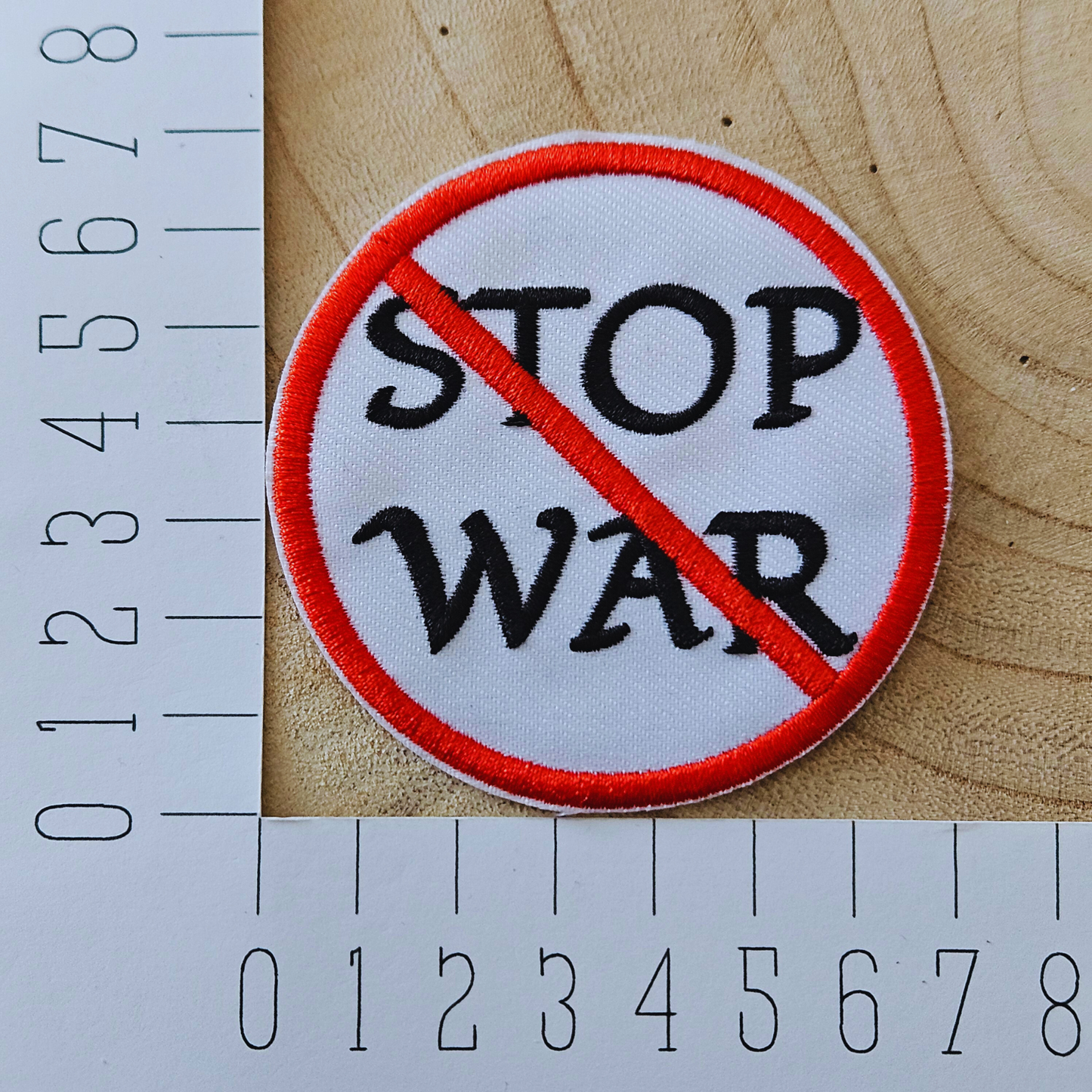 Strijk embleem - Iron on Patch - Stop war