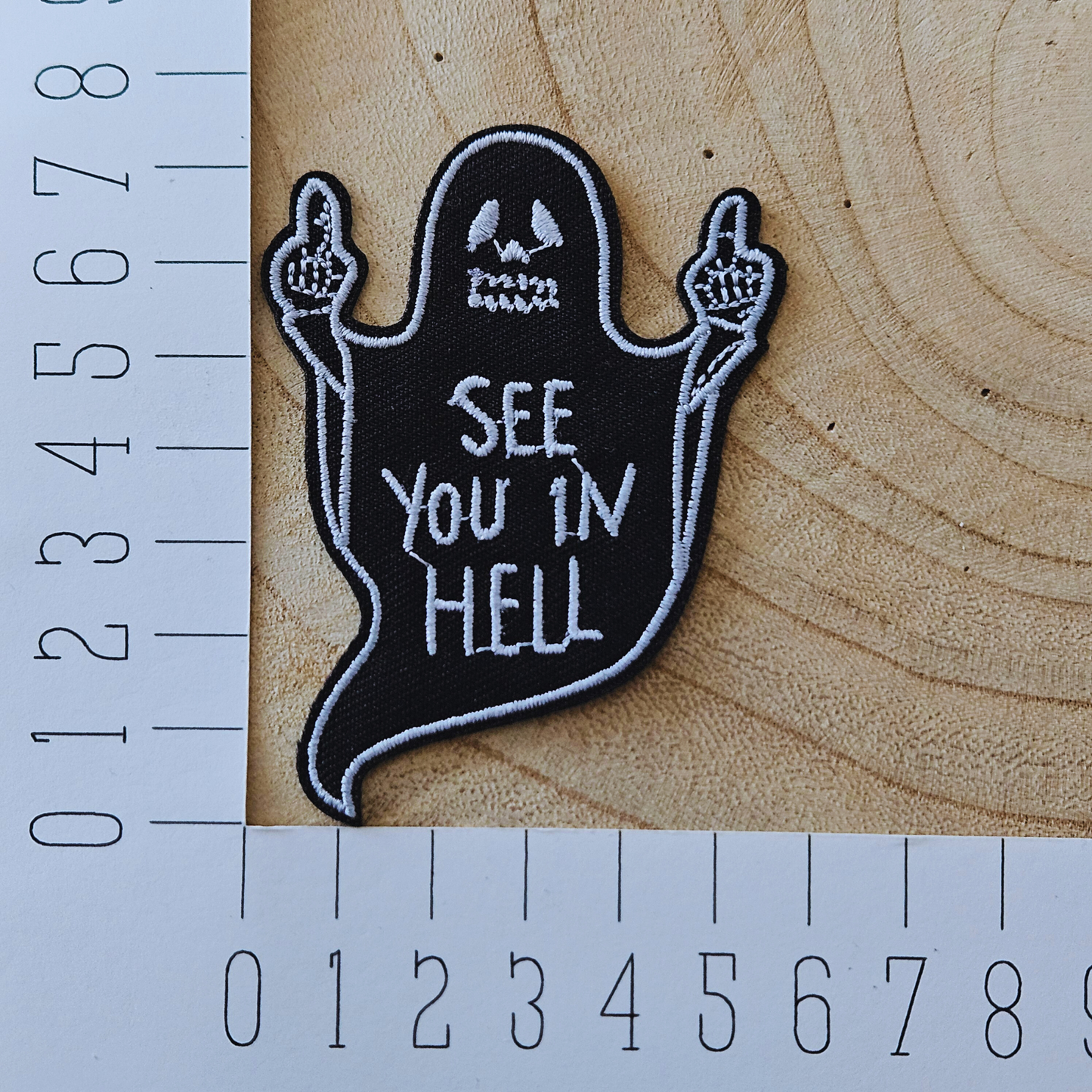 Strijk embleem - Iron on Patch - Spook see you in hell