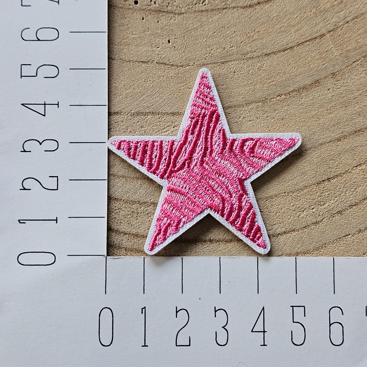 Strijk embleem - Iron on Patch - Roze ster zebraprint