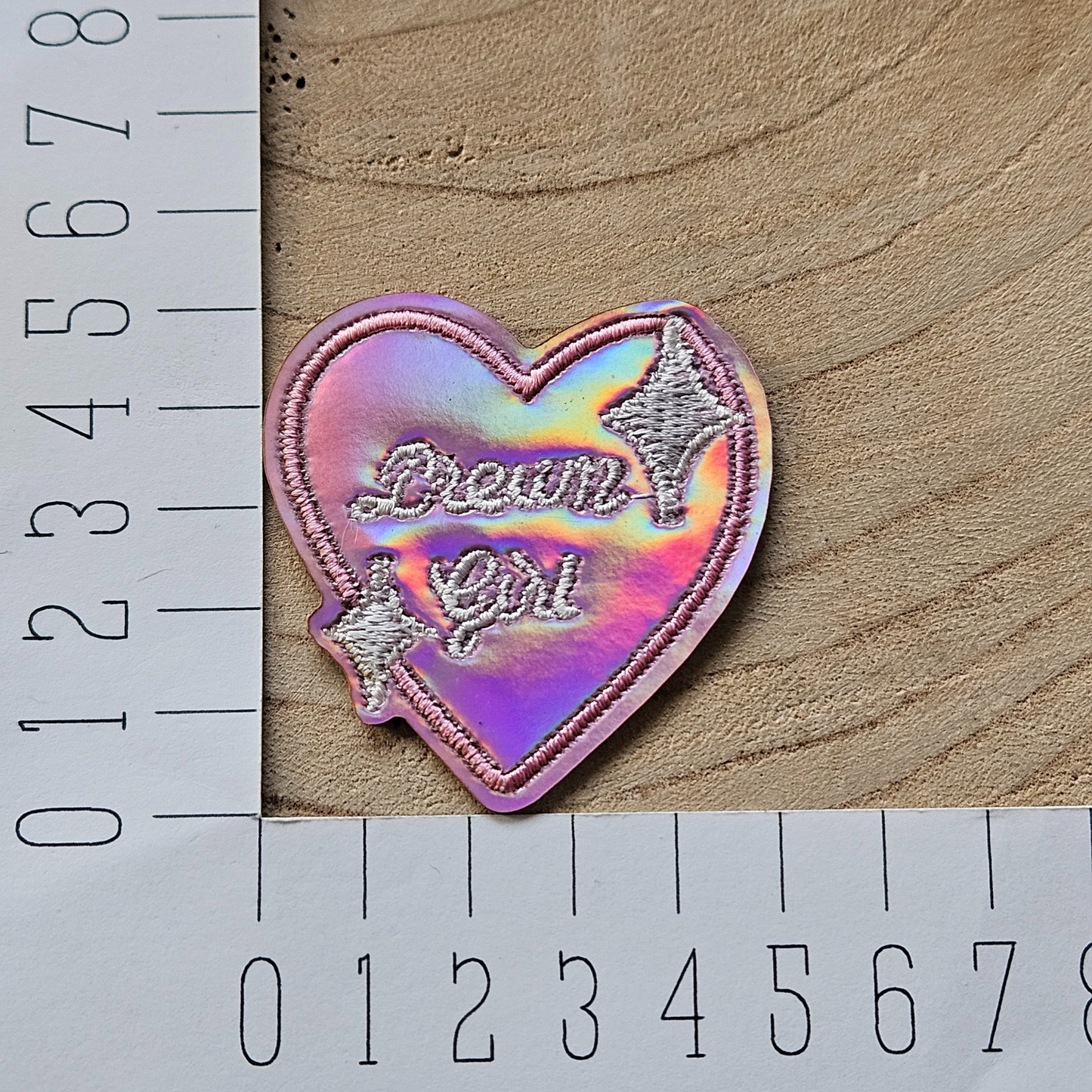 Strijk embleem - Iron on Patch - Roze hart - Dream girl