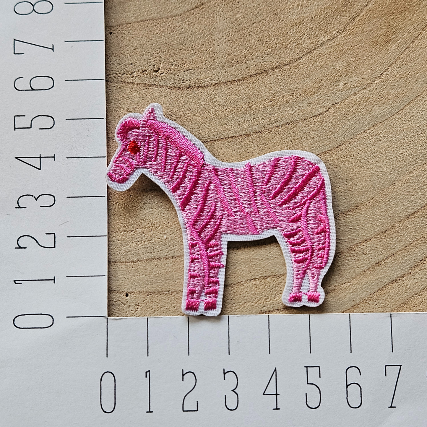 Strijk embleem - Iron on Patch - Roze zebra