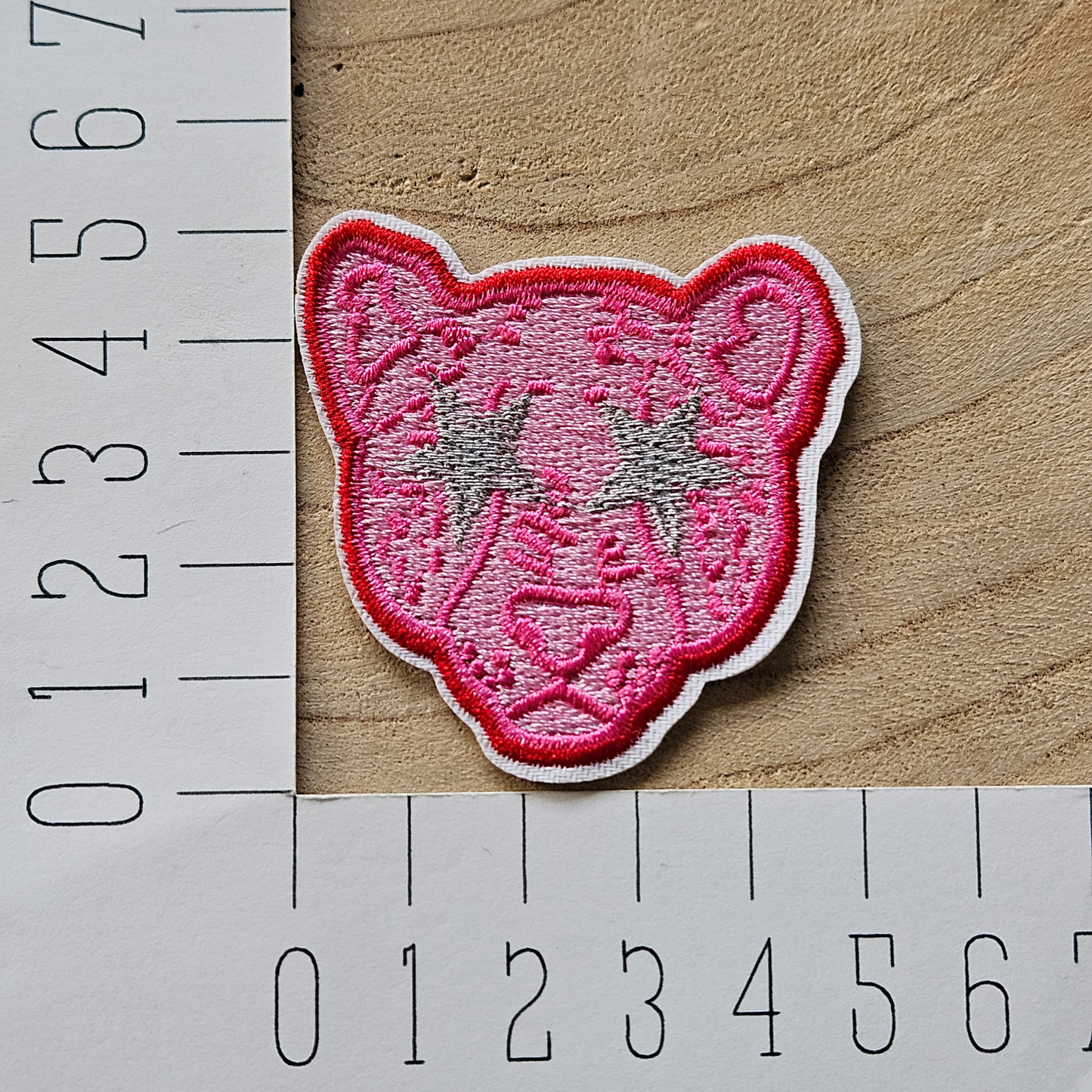 Strijk embleem - Iron on Patch - Roze panter