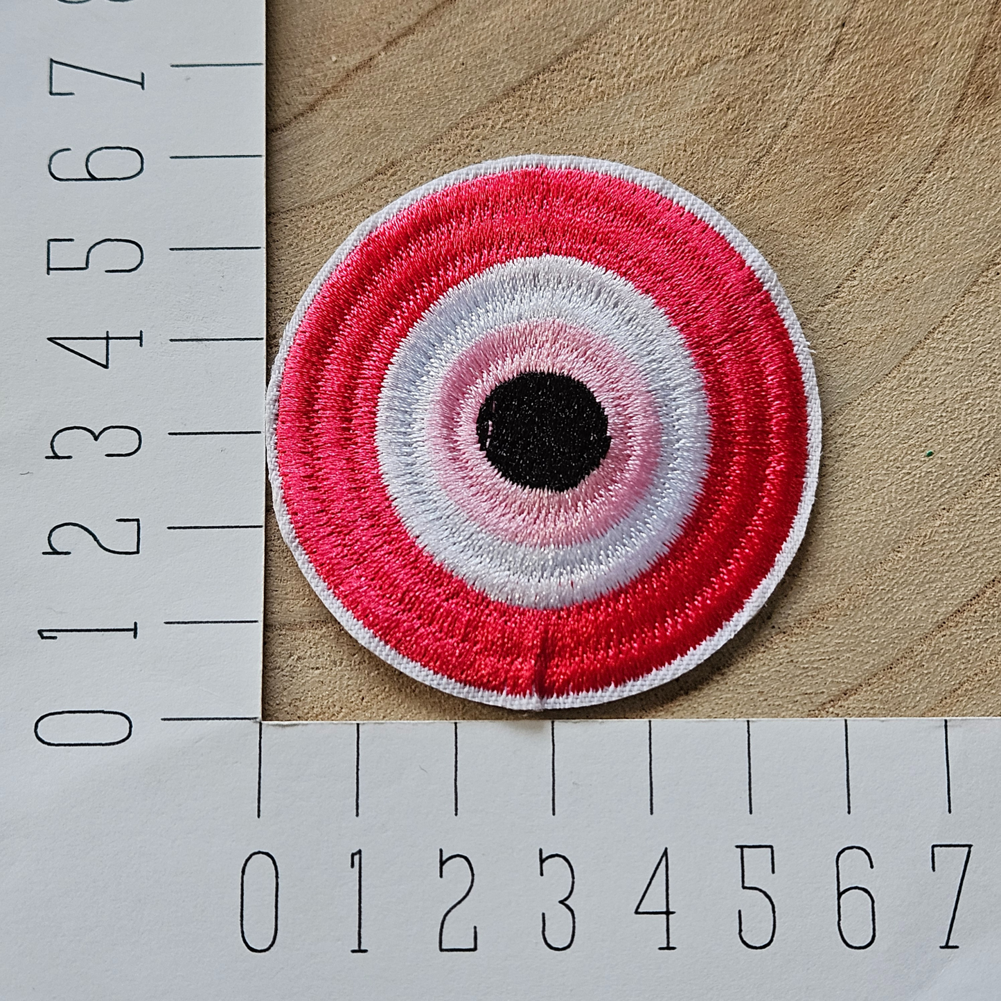 Strijk embleem - Iron on Patch - Roze ronde