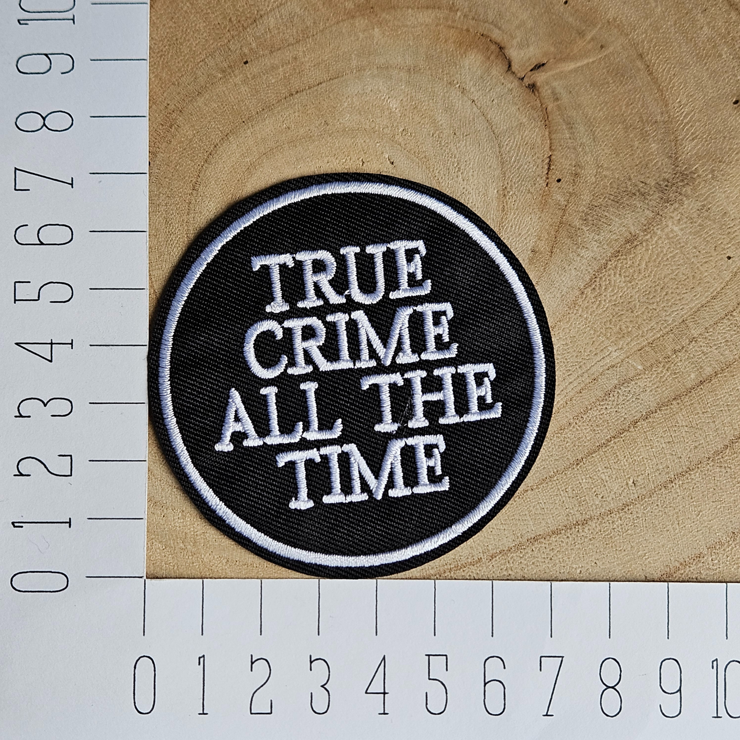 Strijk embleem - Iron on Patch - True crime all the time