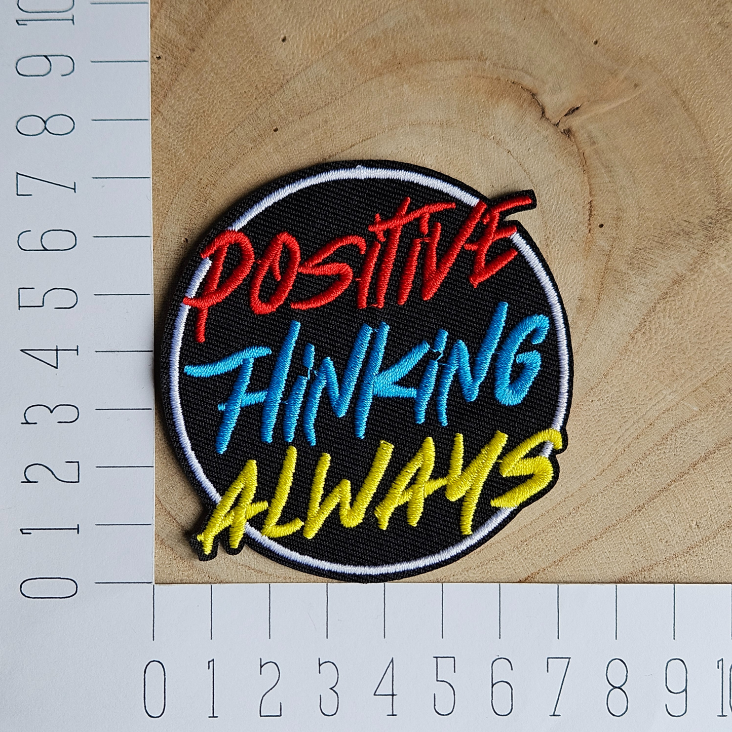 Strijk embleem - Iron on Patch - Positive thinking always