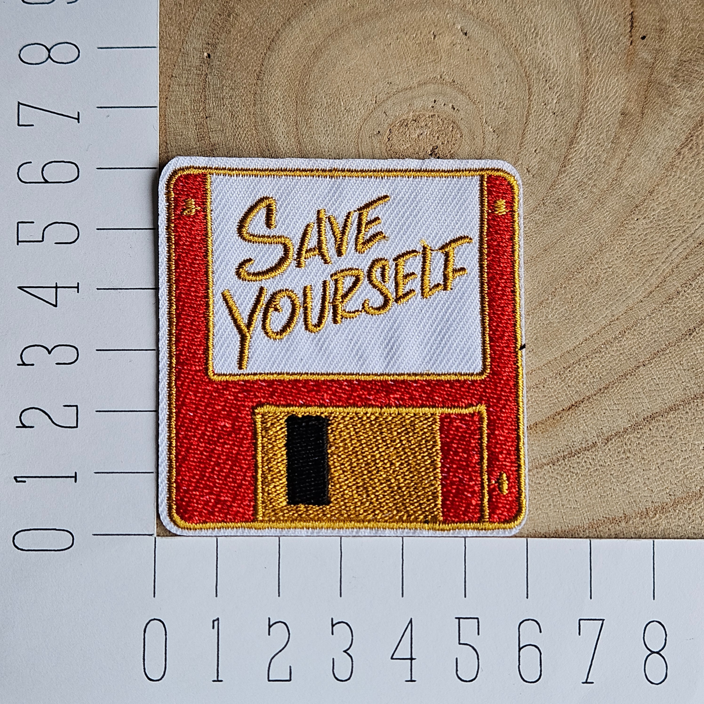 Strijk embleem - Iron on Patch - Floppie - Save yourself