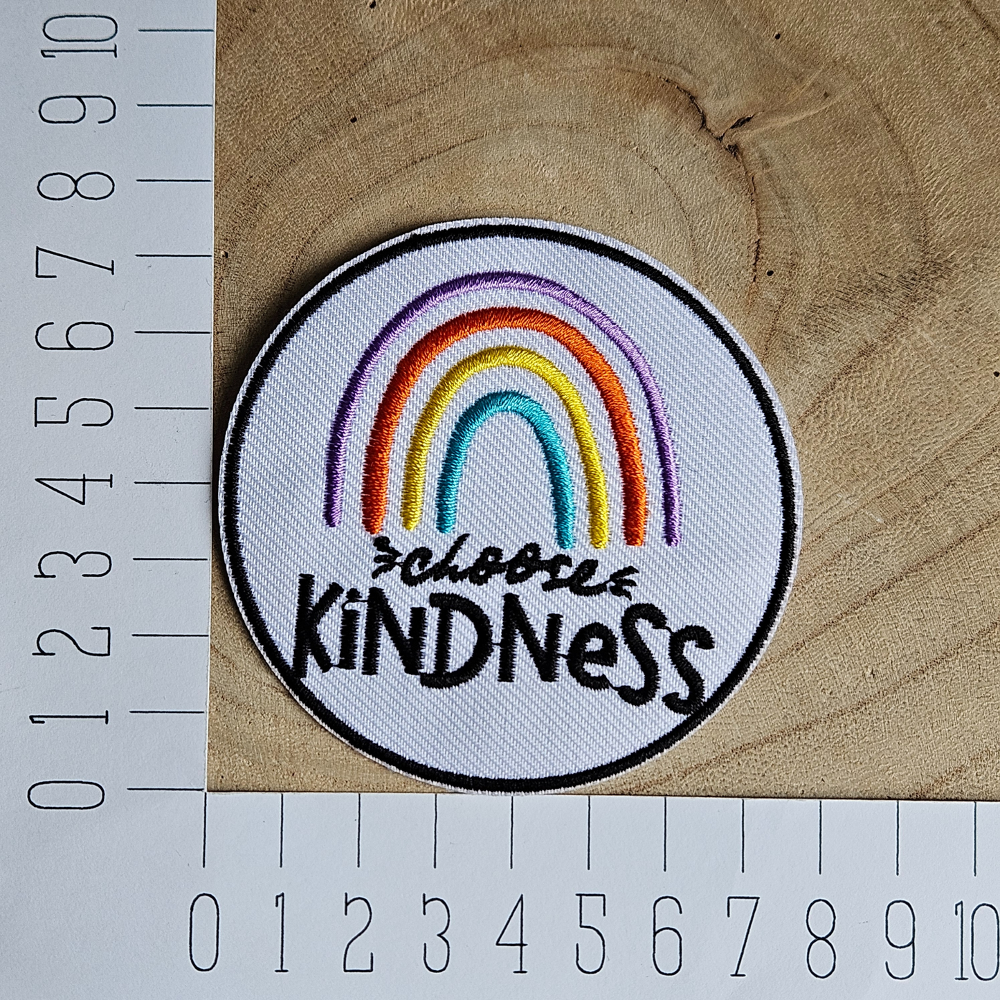 Strijk embleem - Iron on Patch - Choose kindness - Regenboog