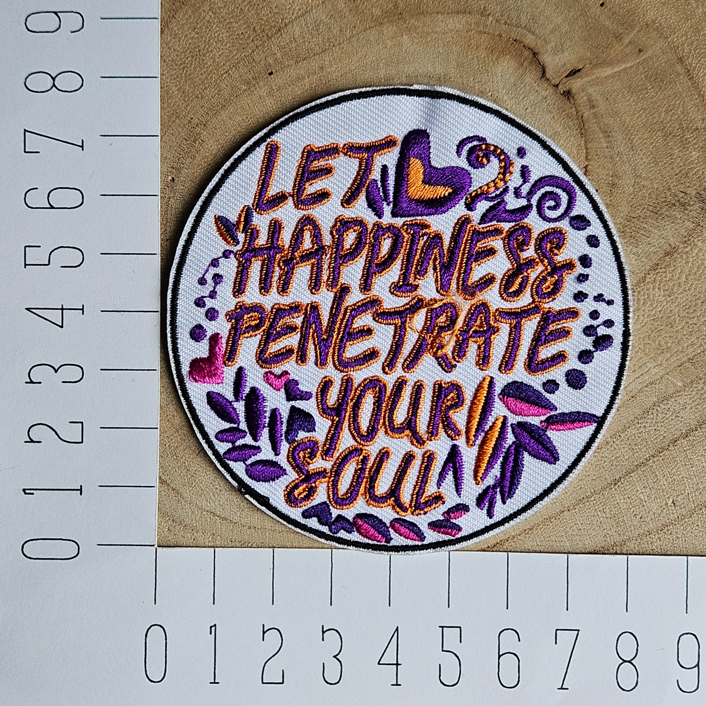 Strijk embleem - Iron on Patch - Let happiness penetrate your soul
