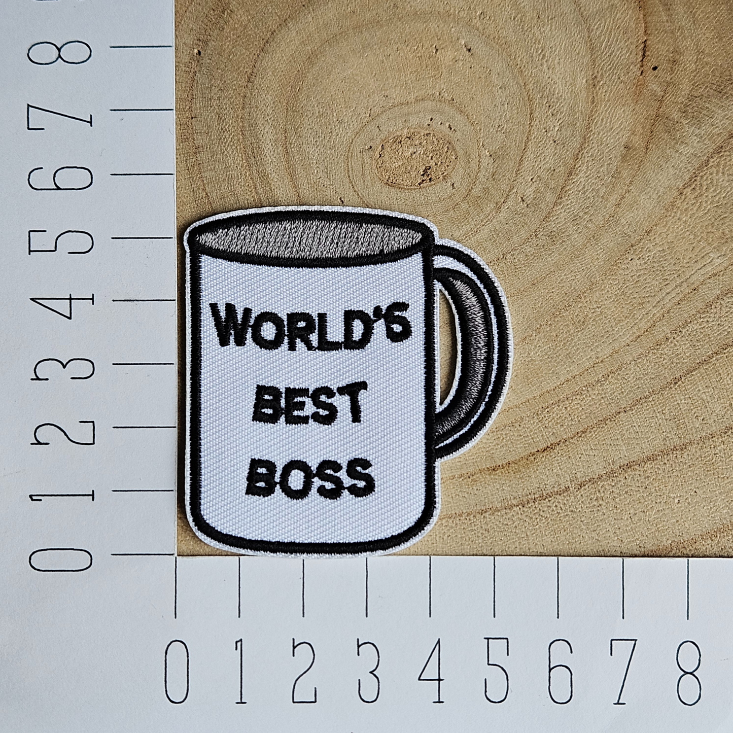 Strijk embleem - Iron on Patch - Mok - World's best boss