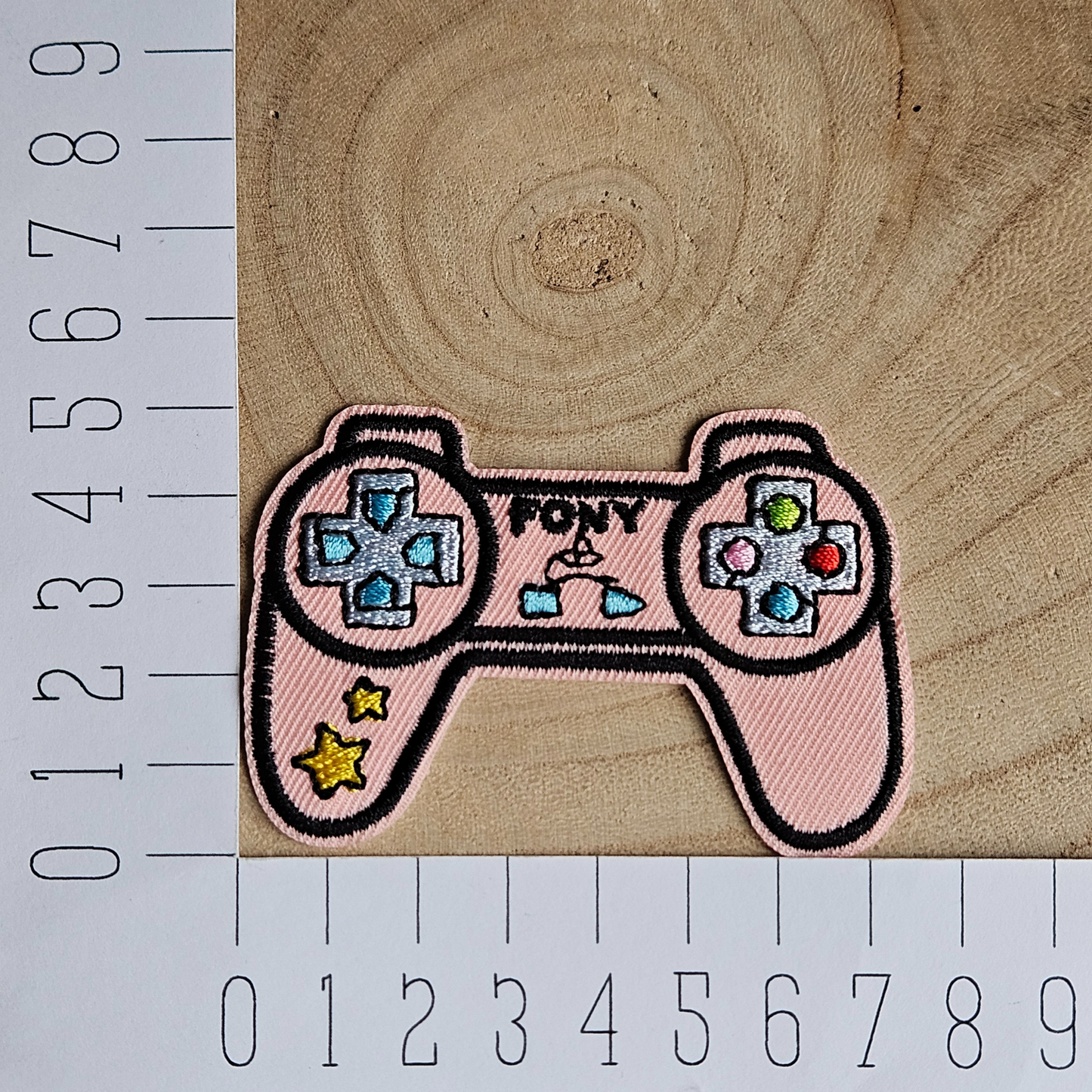 Strijk embleem - Iron on Patch - Roze game controller