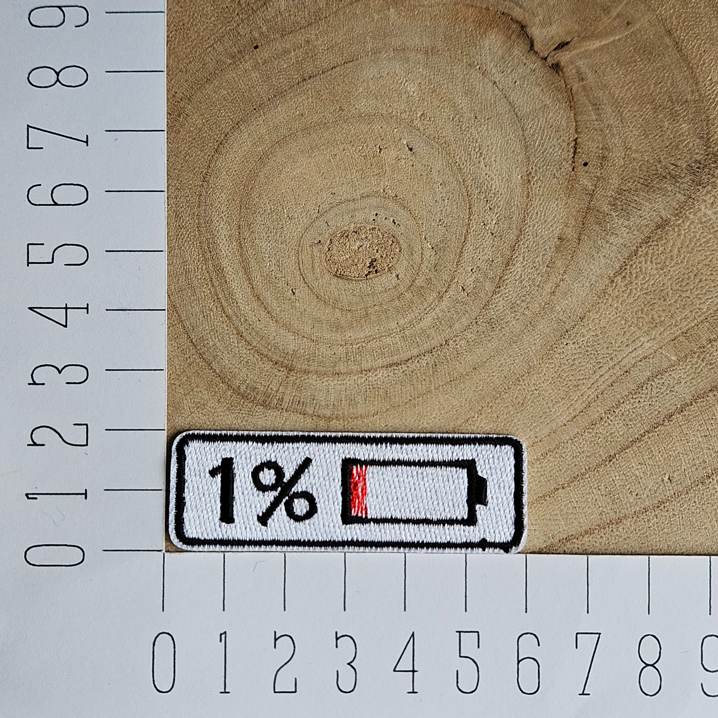 Strijk embleem - Iron on Patch - Battrij 1%