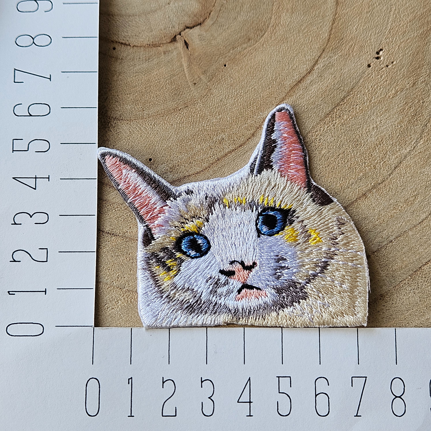 Strijk embleem - Iron on Patch - Witte kat