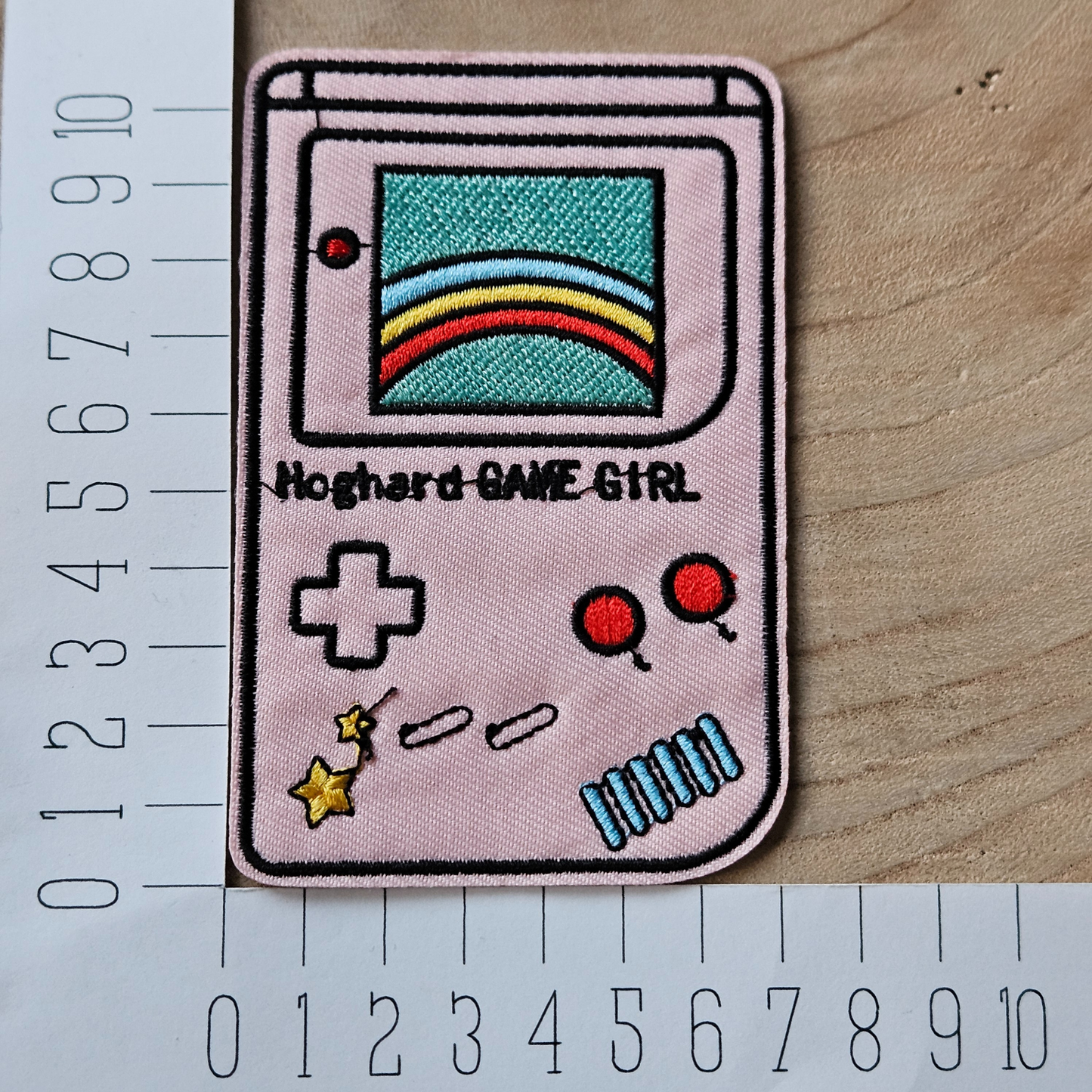 Strijk embleem - Iron on Patch - Game girl roze spel computer