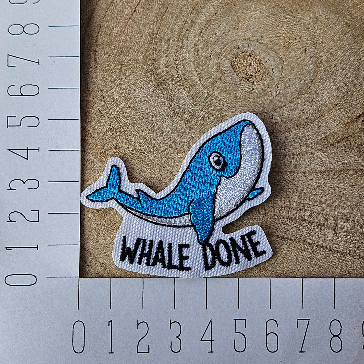 Strijk embleem - Iron on Patch - Walvis - Whale done