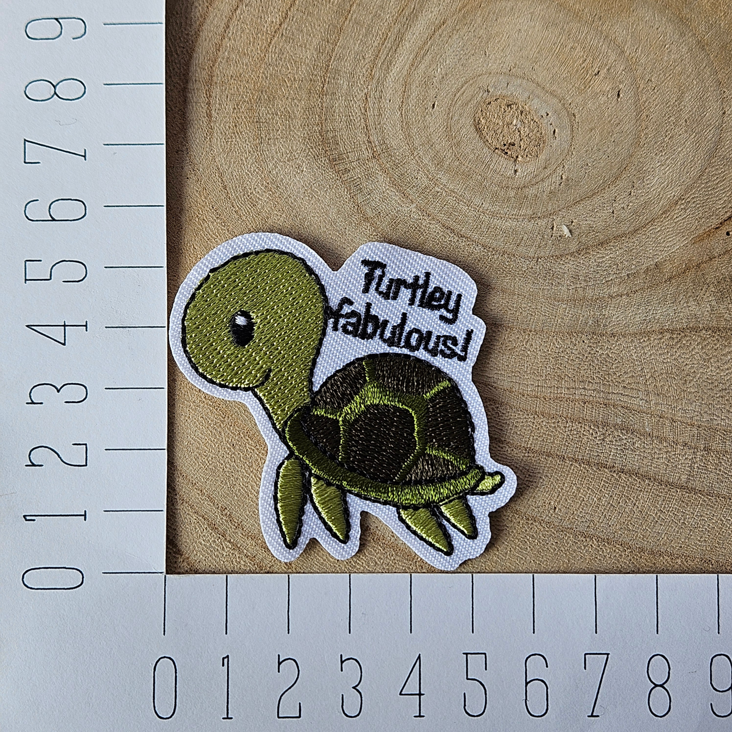 Strijk embleem - Iron on Patch - Schildpad - Turtley fabulous!
