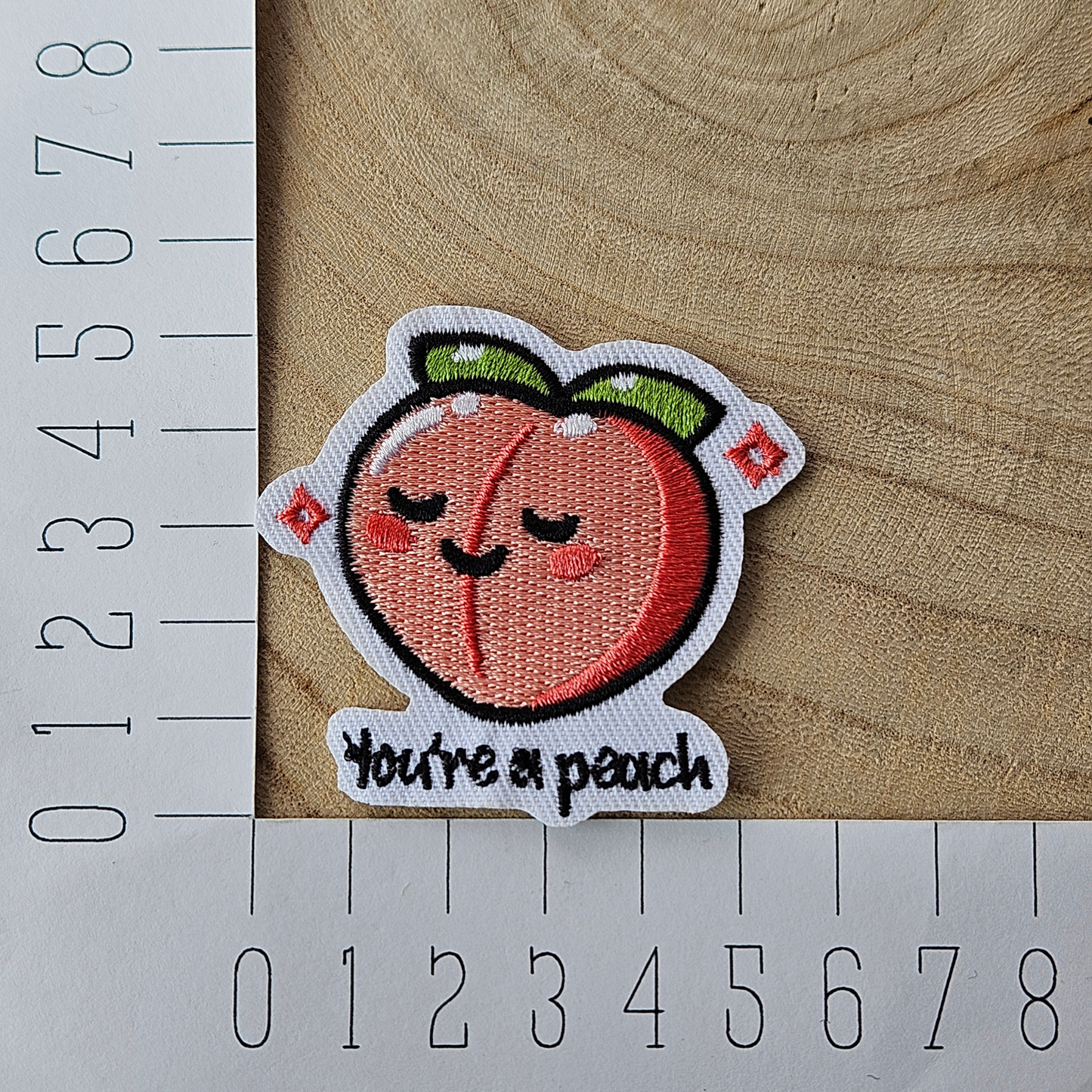 Strijk embleem - Iron on Patch - Perzik - You're a peach