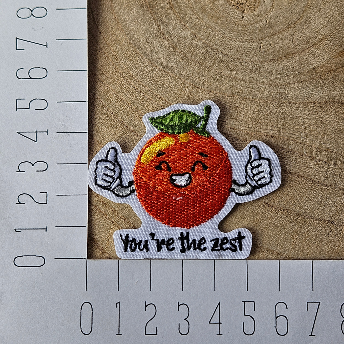 Strijk embleem - Iron on Patch - Sinaasappel - You're the zest