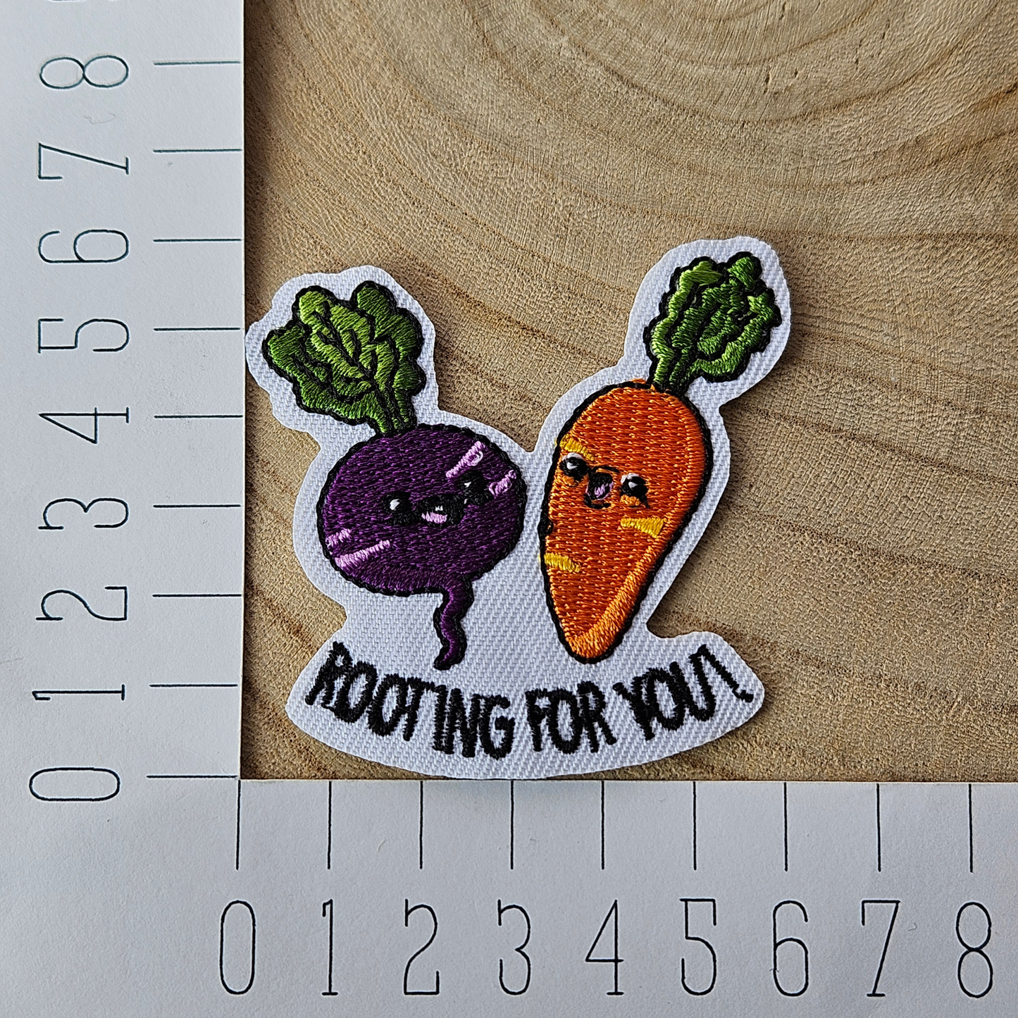 Strijk embleem - Iron on Patch - Wortel & biet - Rooting for you