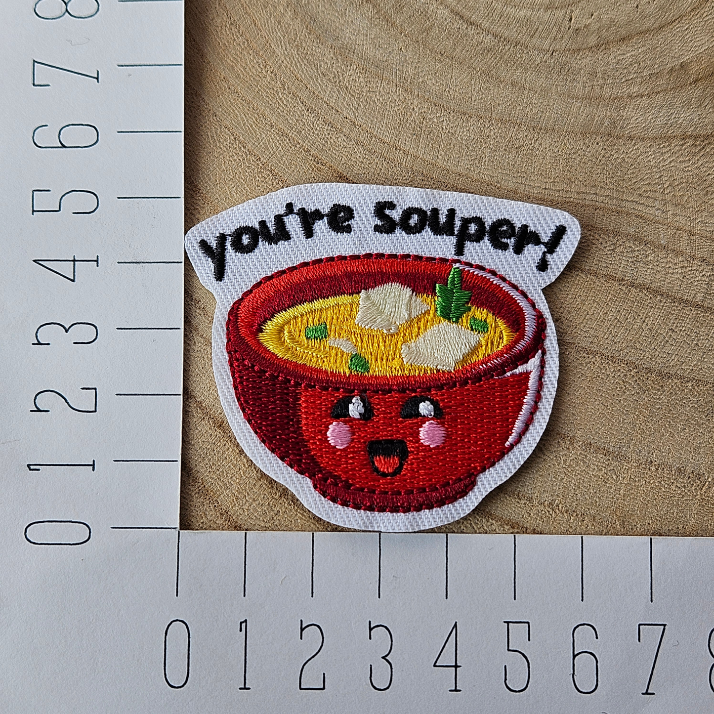 Strijk embleem - Iron on Patch - Soep - You're Souper
