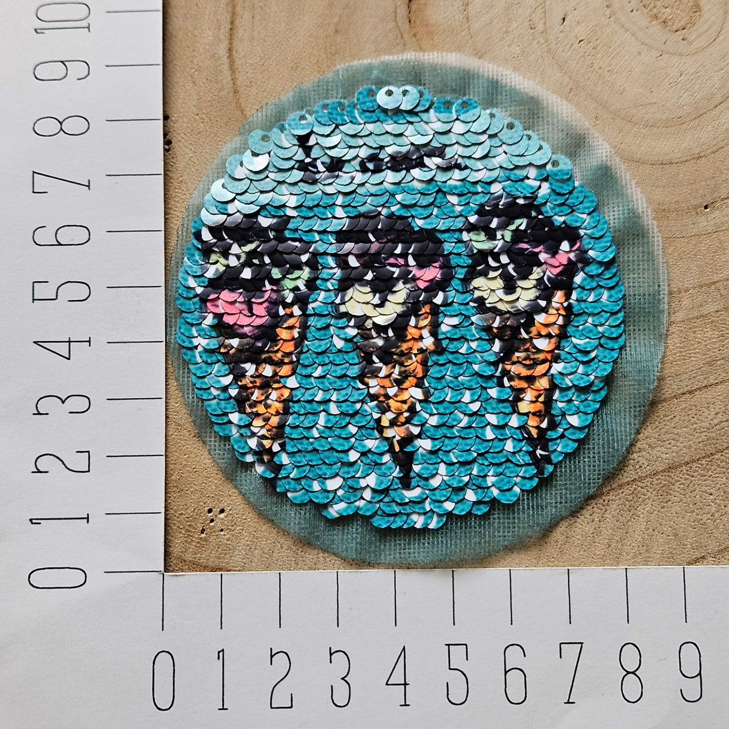Embleem - Patch - Pailletten ijsjes / Smiley