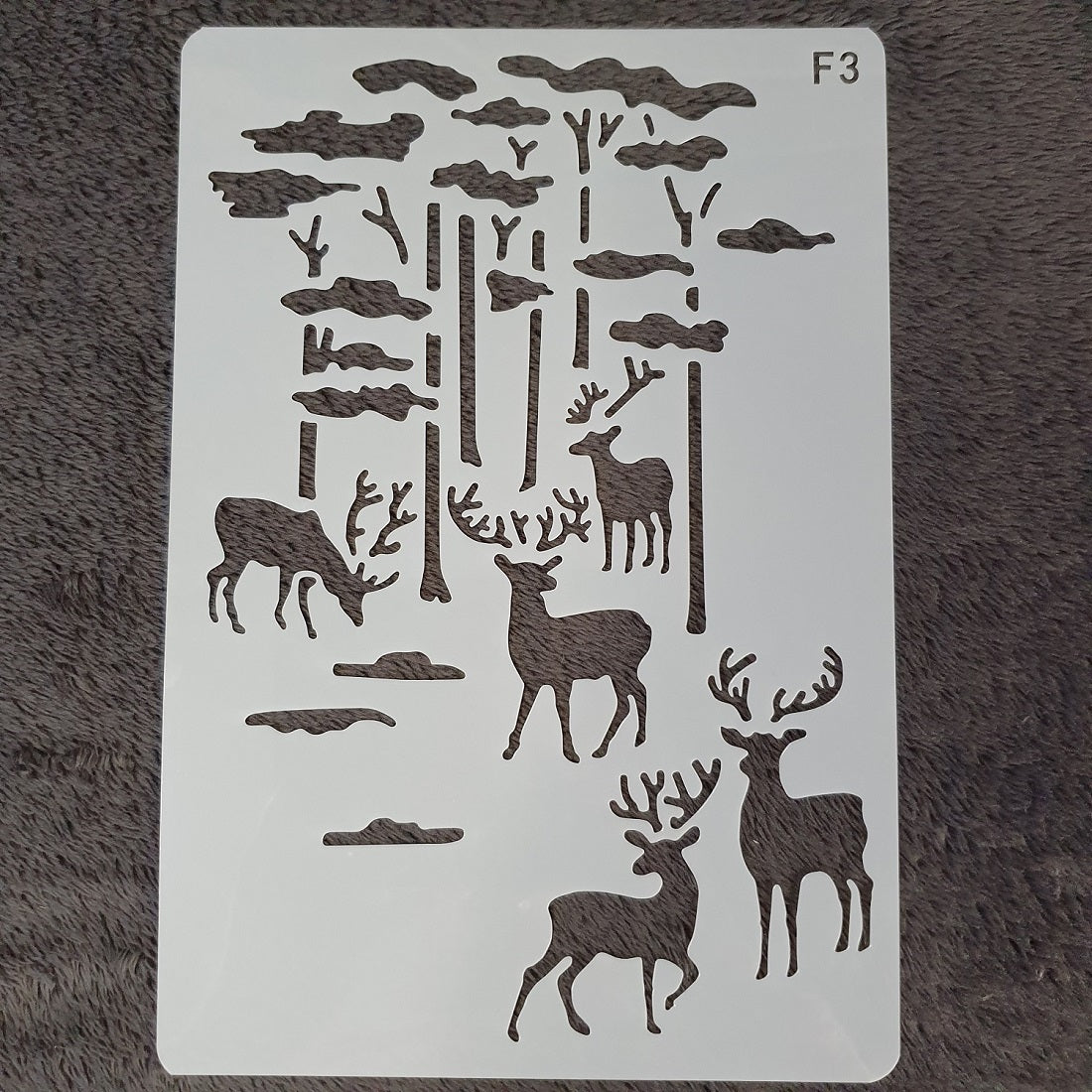 Hobby stencil - Herten in bos - A5+