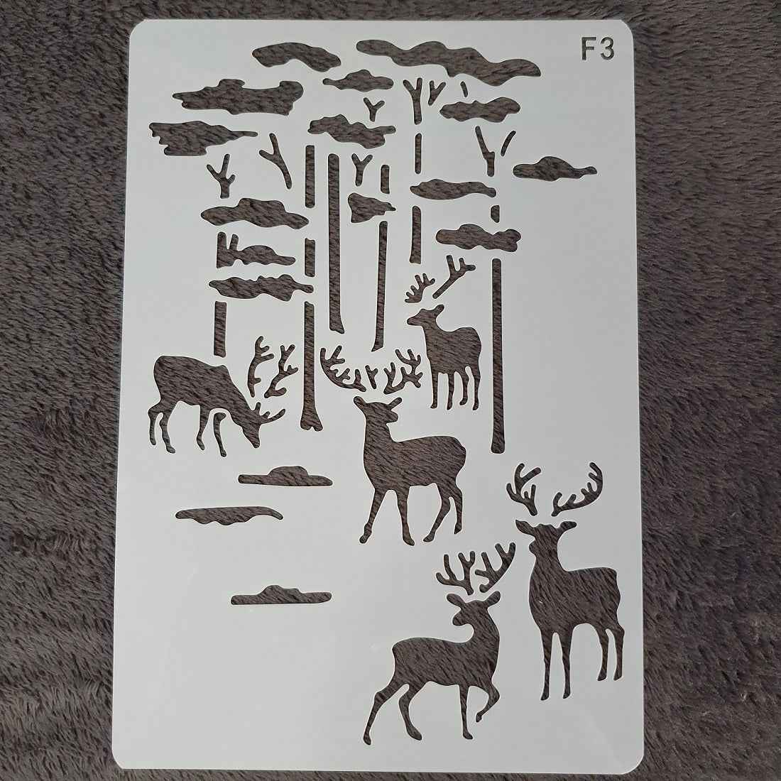 Hobby stencil - Herten in bos - A5+