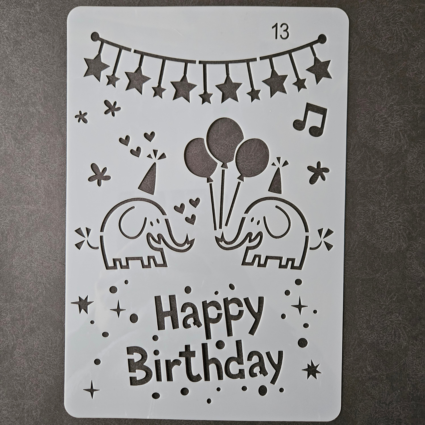 Hobby stencil - Verjaardag olifantje - A5+