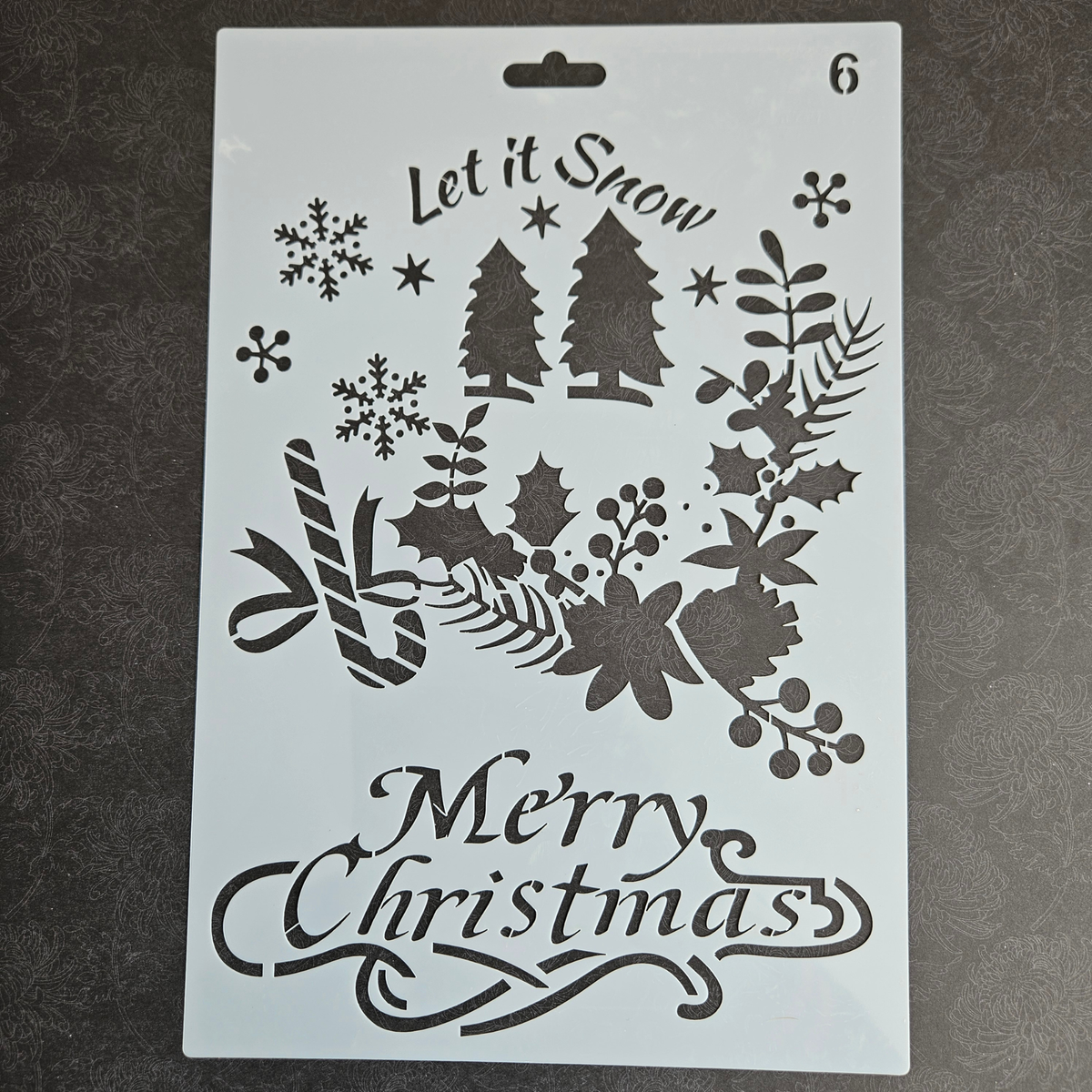 Hobby stencil Kerst - Merry Christmas, Let it snow, hulst - A5+