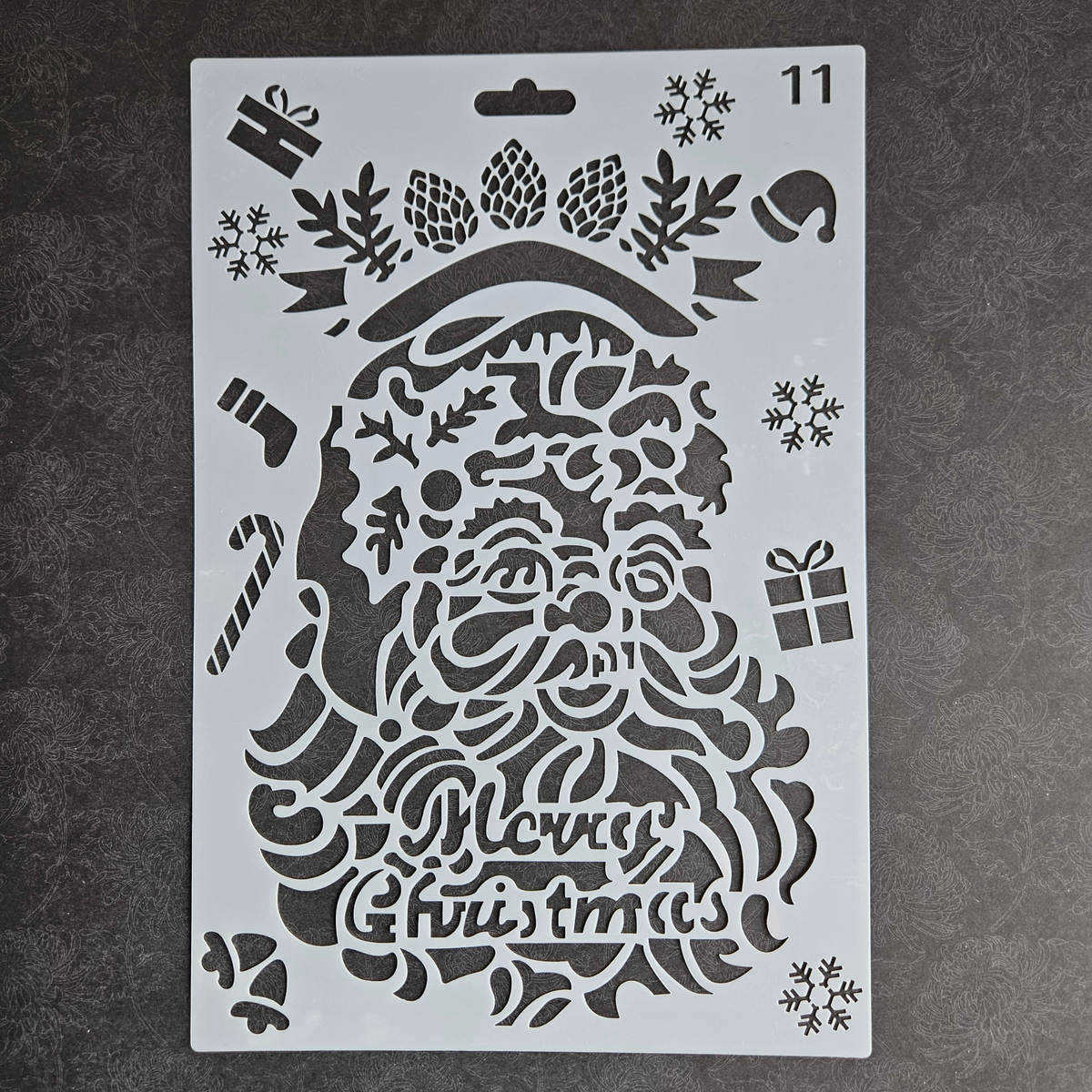 Hobby stencil Kerst - Merry christmas, kerstman - A5+