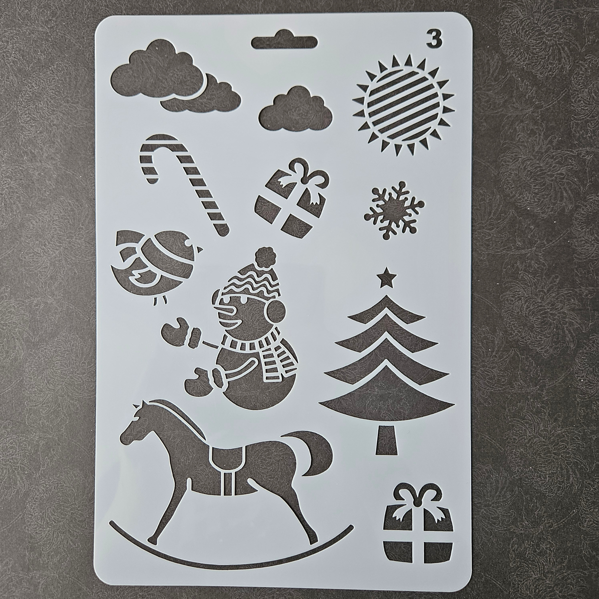Hobby stencil - Kerst figuurtjes sneeuwpop, candy cane - A5+