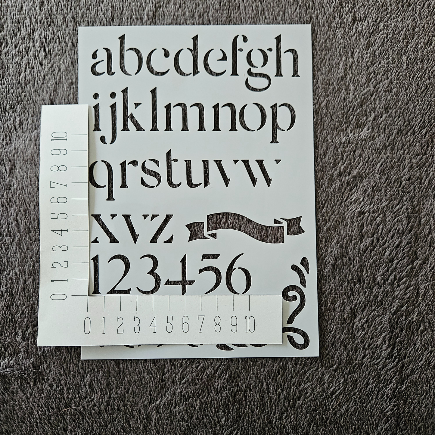Hobby stencil - Alfabet kleine letters en cijfers - A5