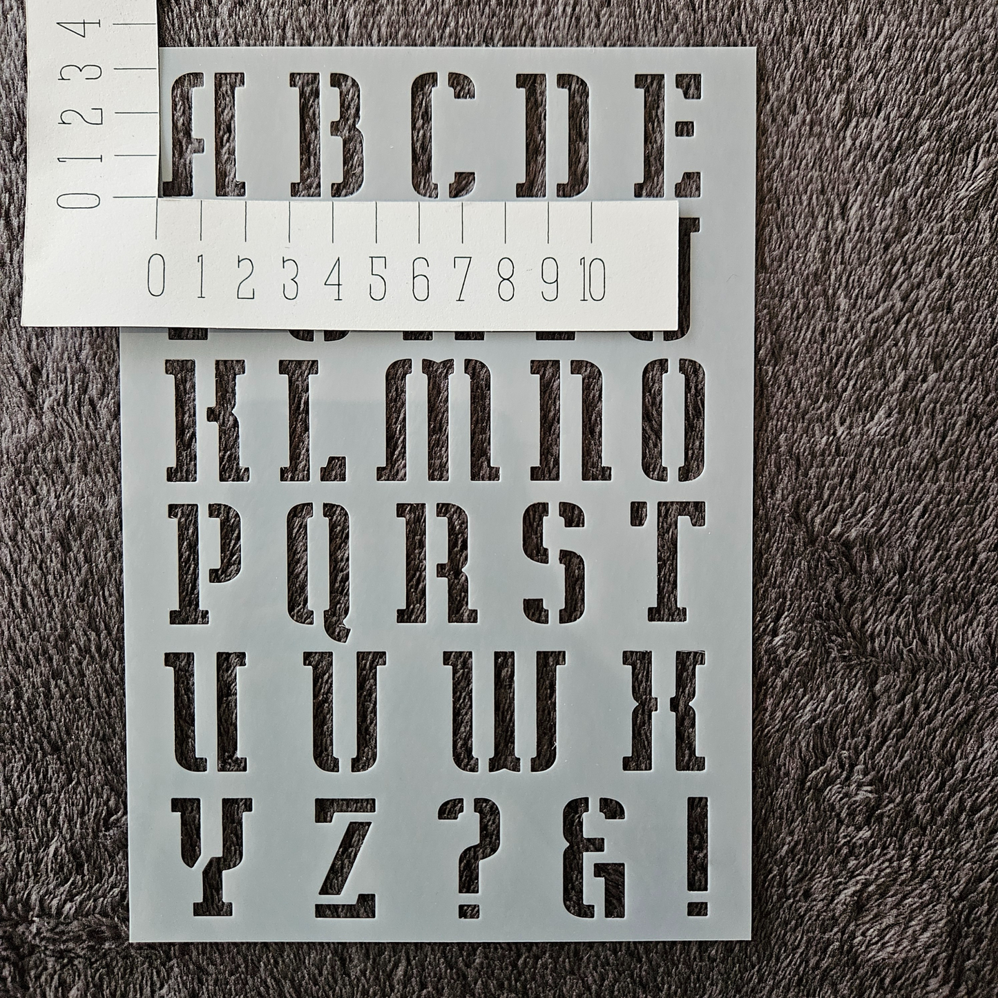 Hobby stencil - Alfabet hoofdletter met tekens - A5