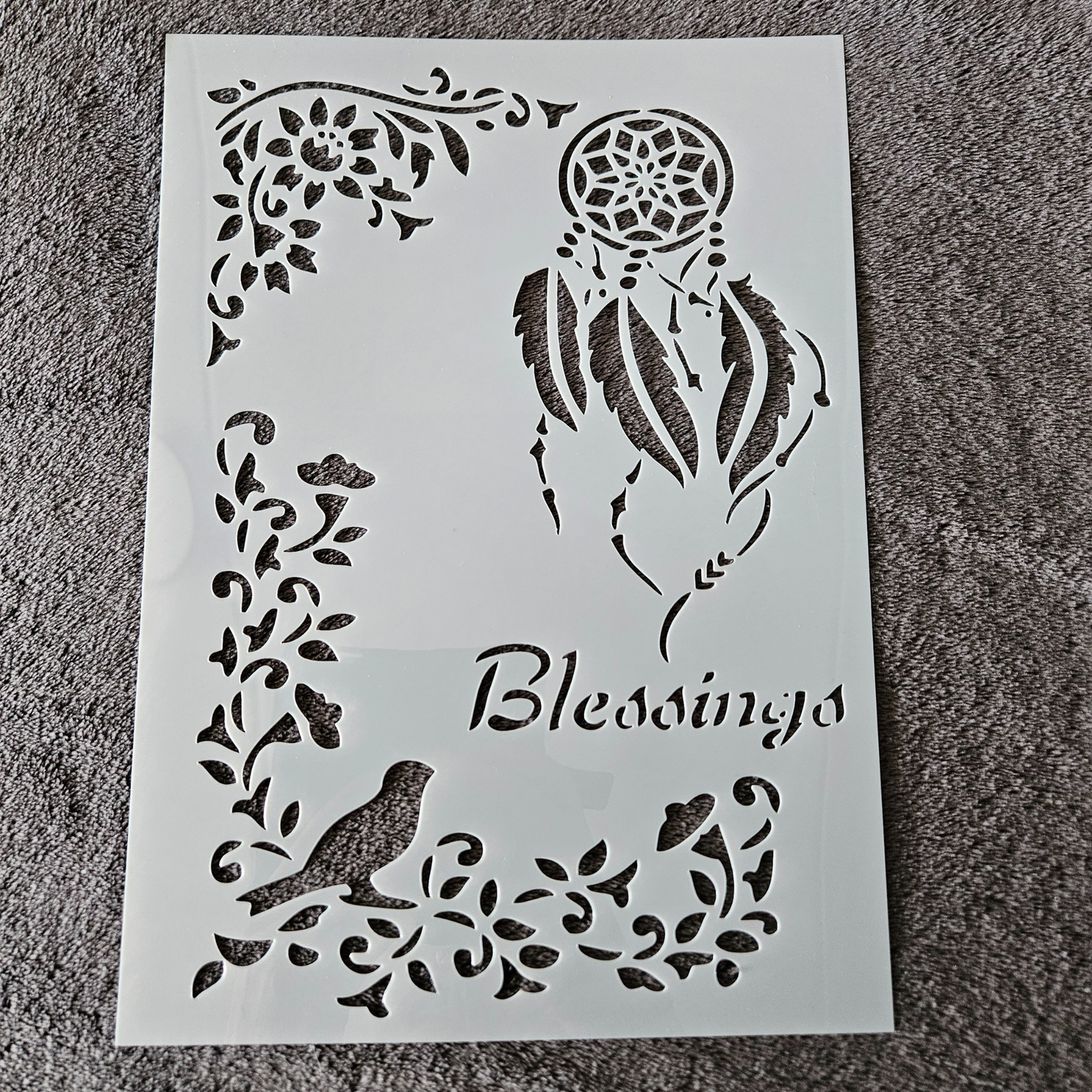 Hobby stencil - Sweet Home - Vogels en bloemen - A4