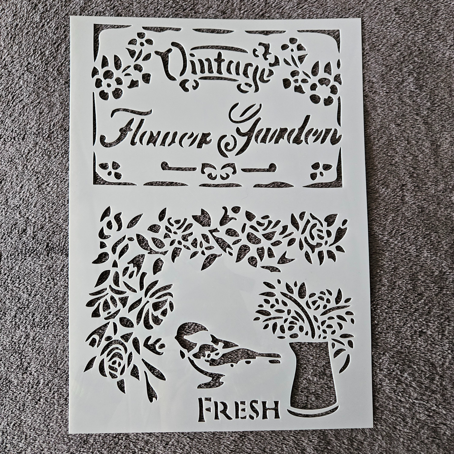 Hobby stencil - Vintage - Flower Garden - A4