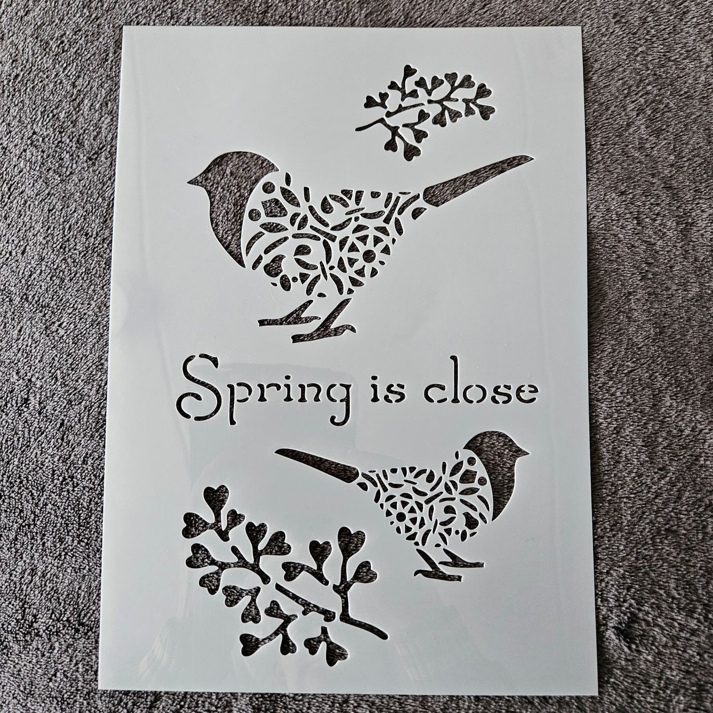 Hobby stencil - Spring is close - Vogels - A4