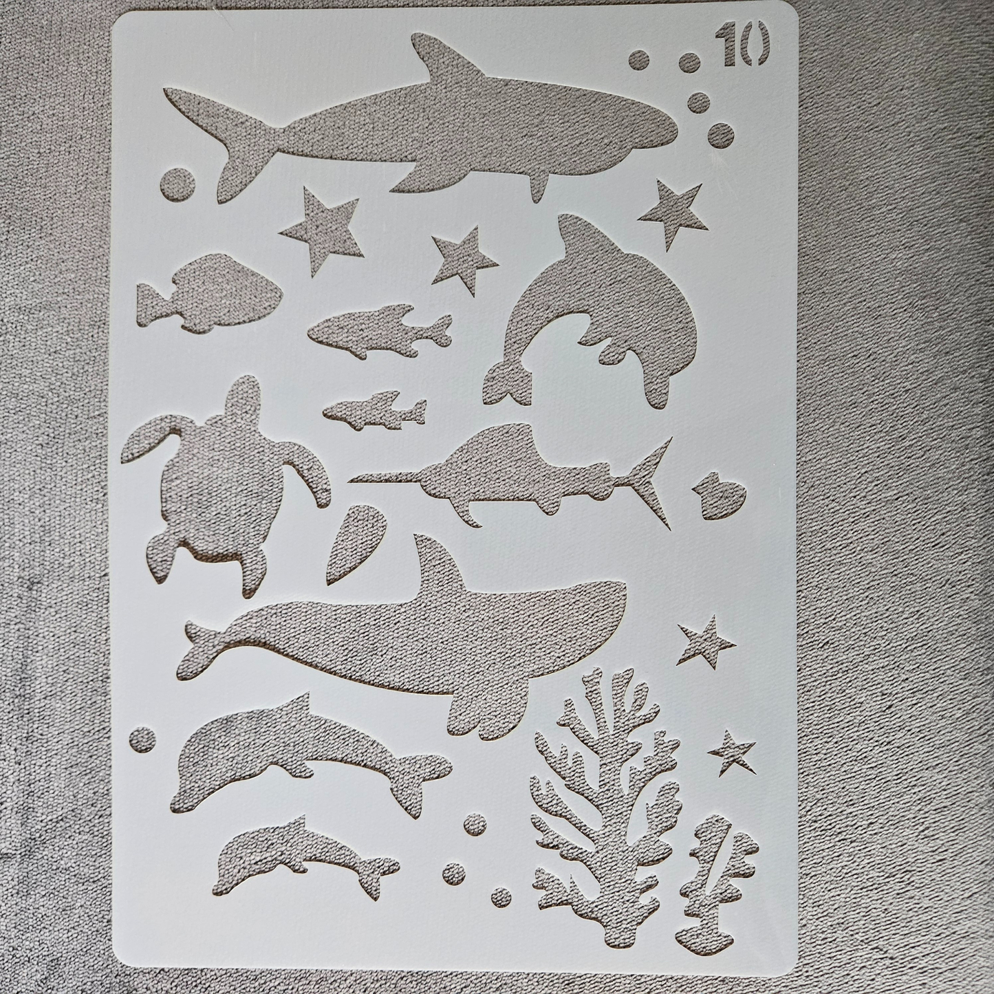 Hobby stencil - Zeedieren - A4