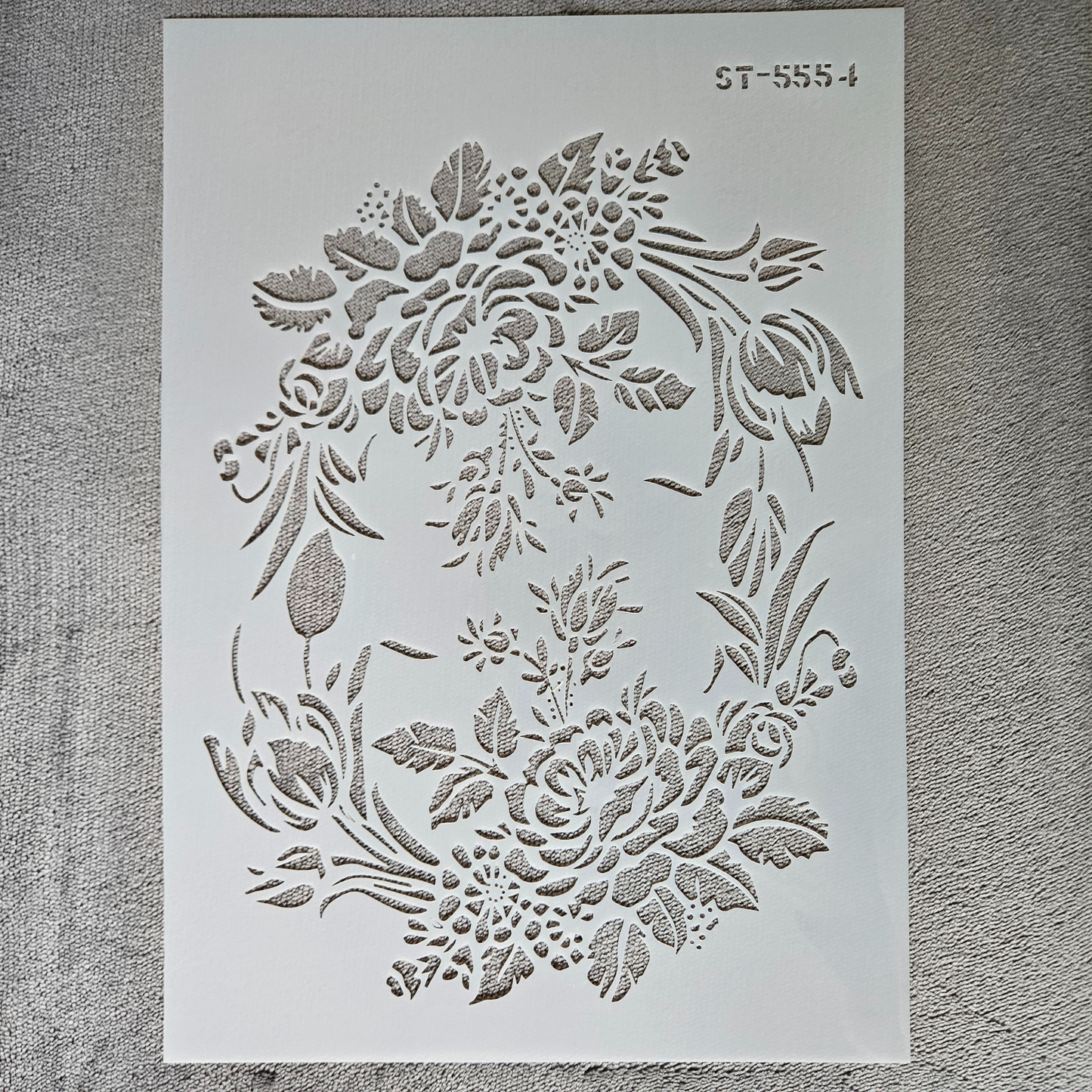 Hobby stencil - Bloemenkrans - A4